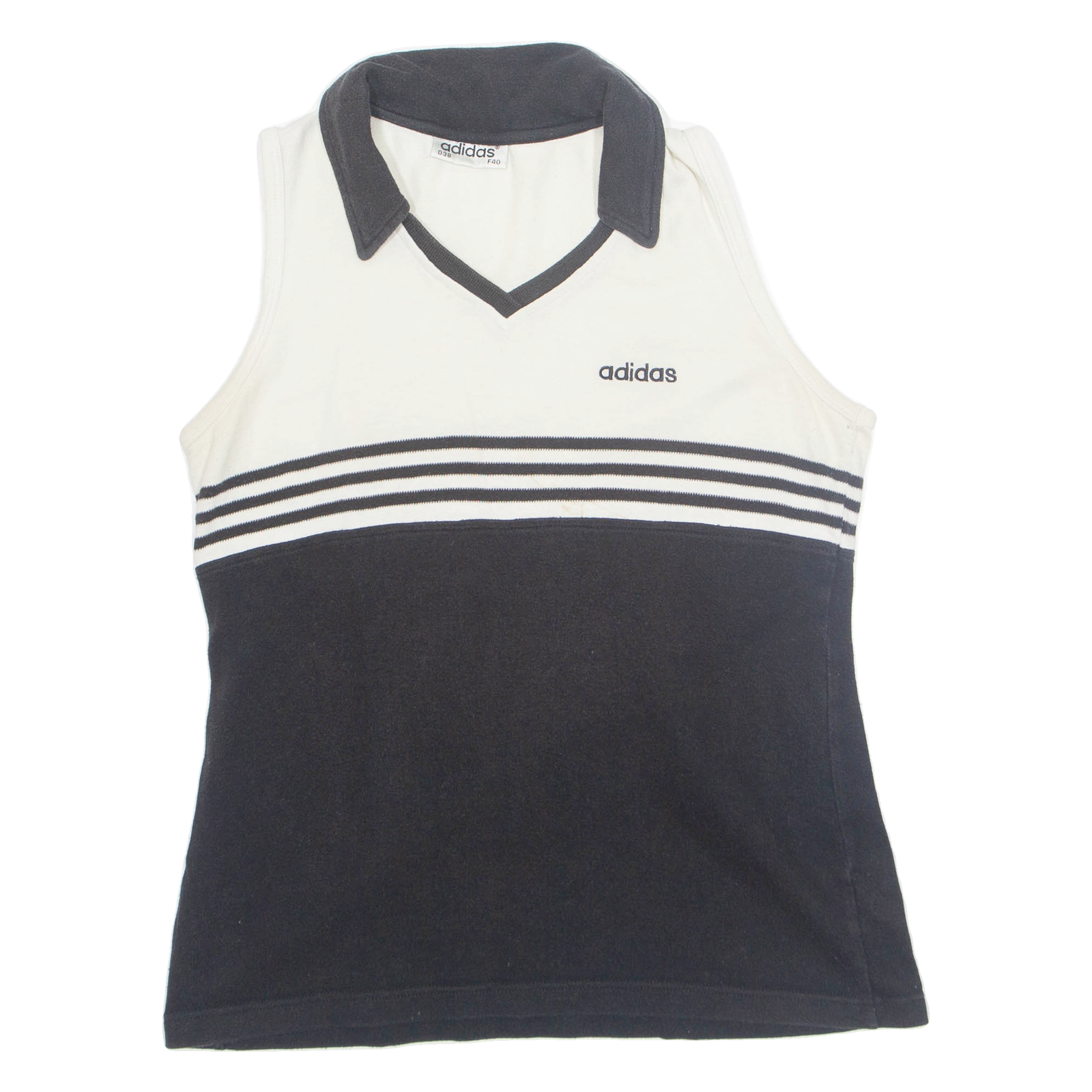 ADIDAS F40 Womens Vest Cream Sleeveless 90s Collared M Refurbished - N/A refurbished available on Cerqular