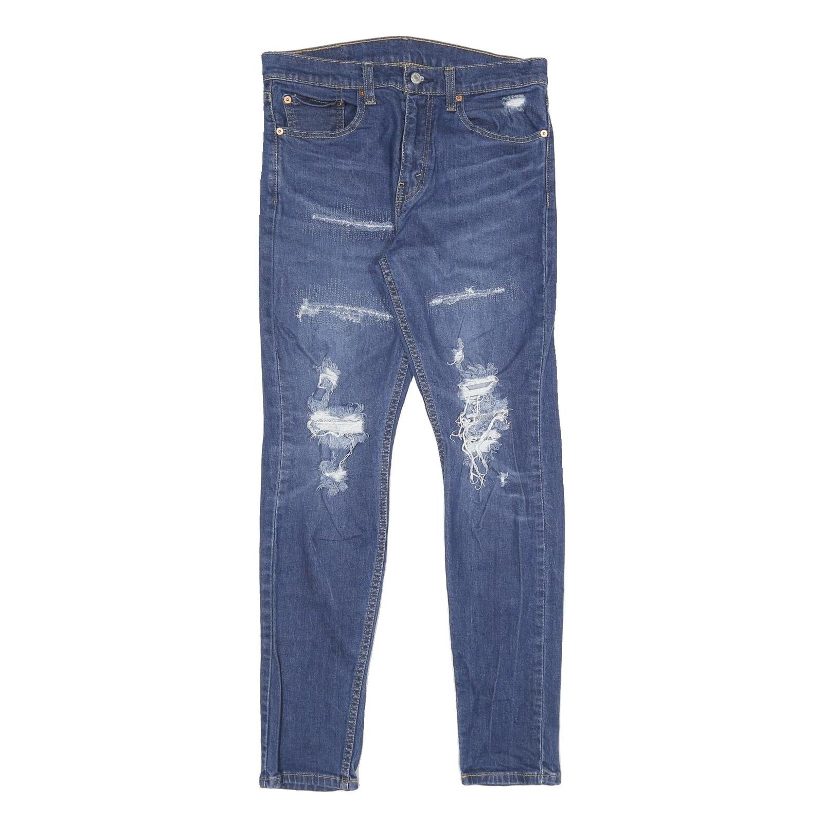 LEVI'S 512 Mens Jeans Blue Slim Skinny Denim Medium W32 L30 Distressed Refurbished - N/A refurbished available on Cerqular