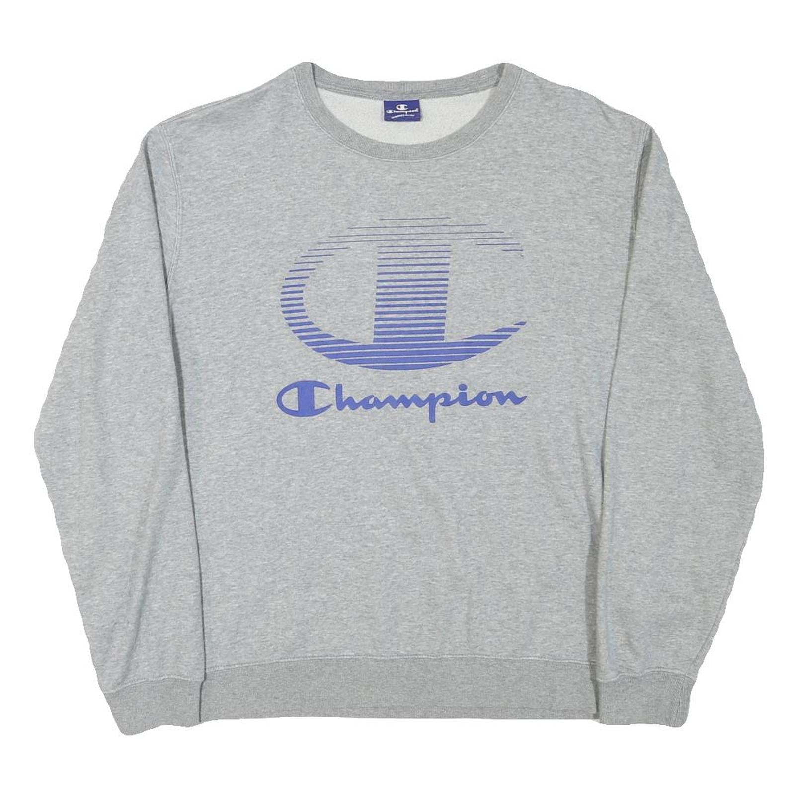 CHAMPION Mens Grey Crew Neck M Sweatshirt Cotton Blend Casual Pullover Refurbished - N/A refurbished available on Cerqular