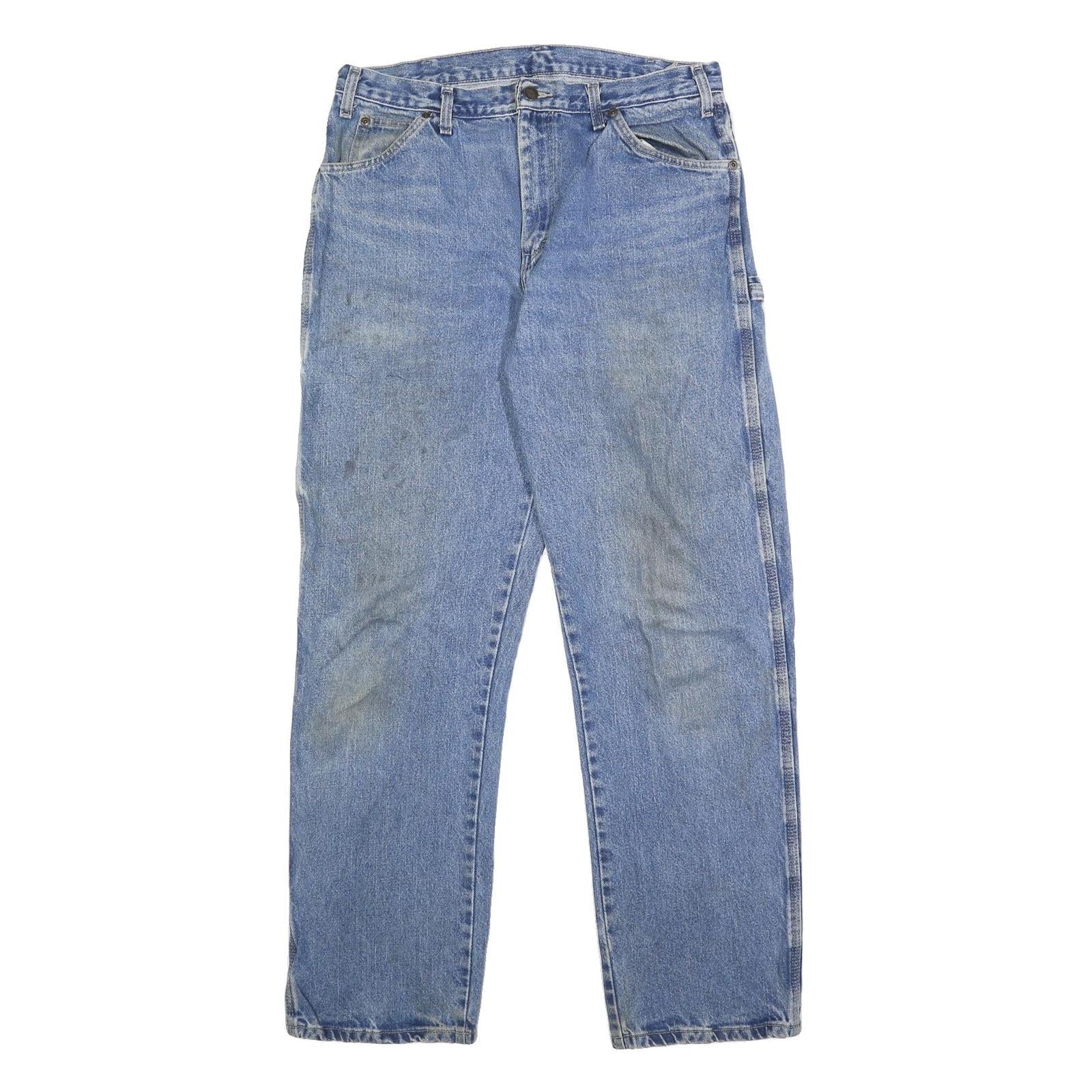 DICKIES Mens Jeans Blue Regular Straight Denim Medium W34 L34 Workwear Refurbished - N/A refurbished available on Cerqular