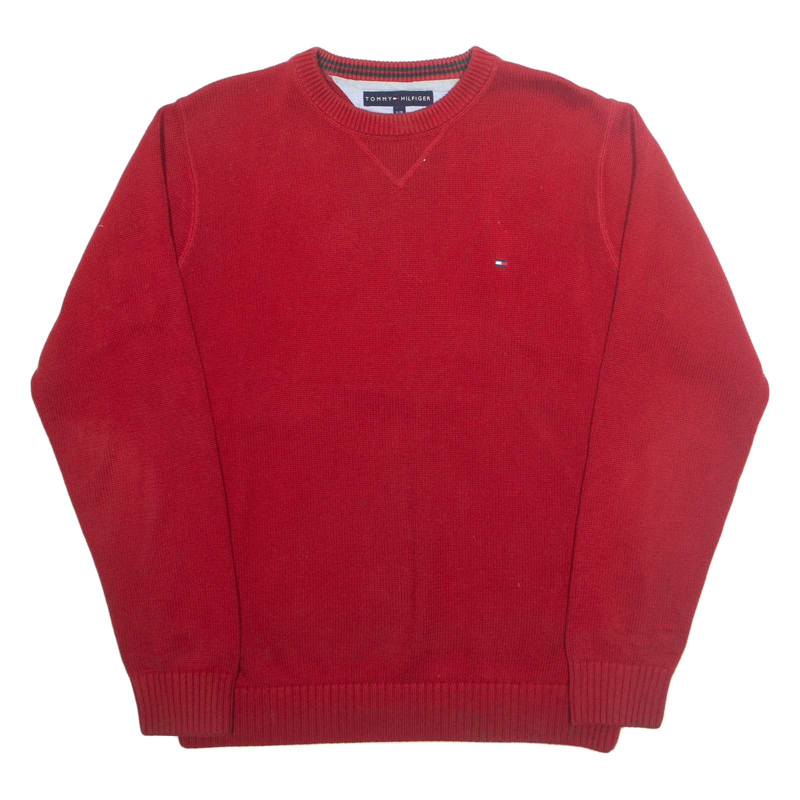 TOMMY HILFIGER Mens Jumper Red Tight Knit S Refurbished - N/A refurbished available on Cerqular