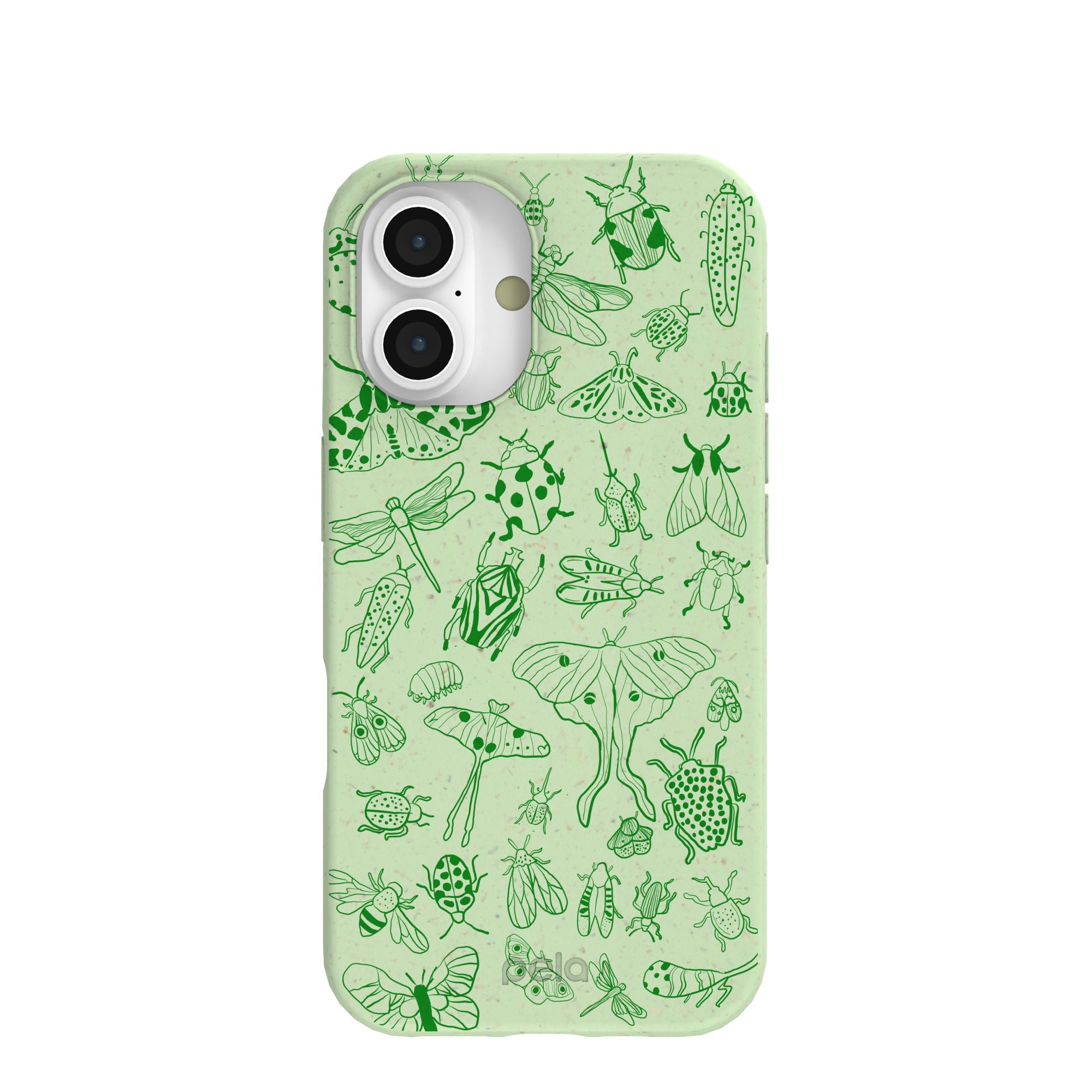 Sage Green Linear Entomology iPhone 16 Case Refurbished - Pela Case refurbished available on Cerqular
