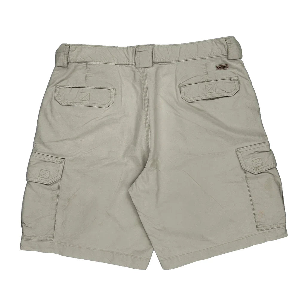 Columbia Cargo Shorts - 35W 9L Beige Cotton Refurbished - Thrifted (note: this is a term often used to describe second- refurbished available on Cerqular
