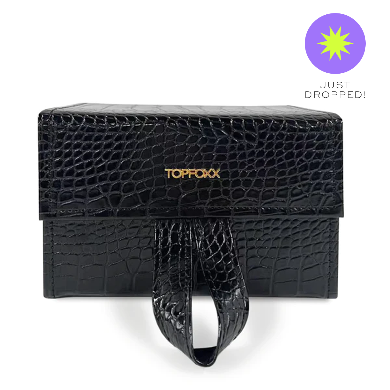Black Faux Croco Travel Case | Color: Black | Size: OS Refurbished - N/A refurbished available on Cerqular