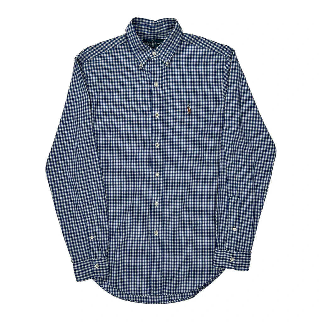 Ralph Lauren Checked Shirt - Small Blue Cotton Refurbished - Thrifted (note: this is a term often used to describe second- refurbished available on Cerqular