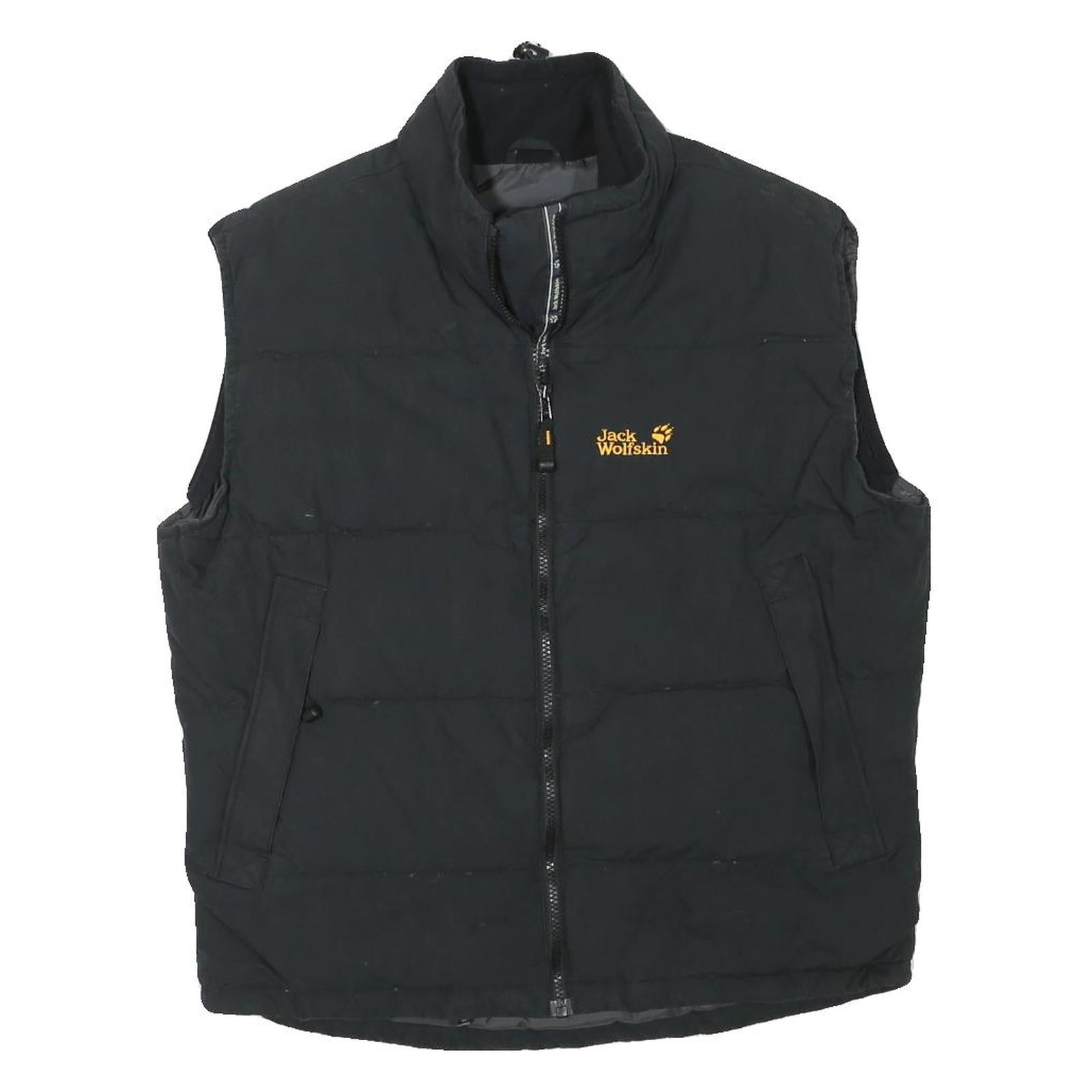 JACK WOLFSKIN Mens Black Outdoor Jacket S Polyester Blend Plain Zip Sleeveless Refurbished - N/A refurbished available on Cerqular