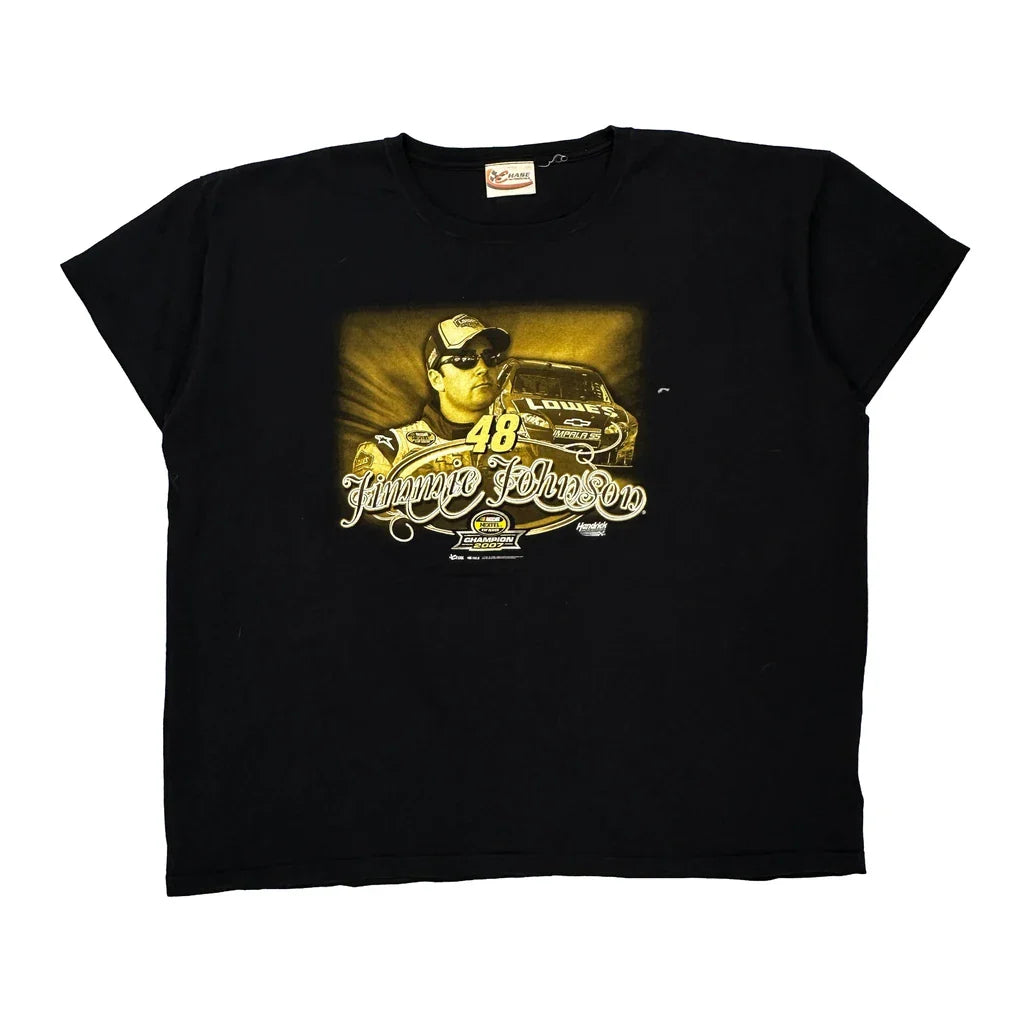Jimmie Johnson Chase Authentics Nascar T-Shirt - 2XL Black Cotton Refurbished - Thrifted (note: this is a term often used to describe second- refurbished available on Cerqular