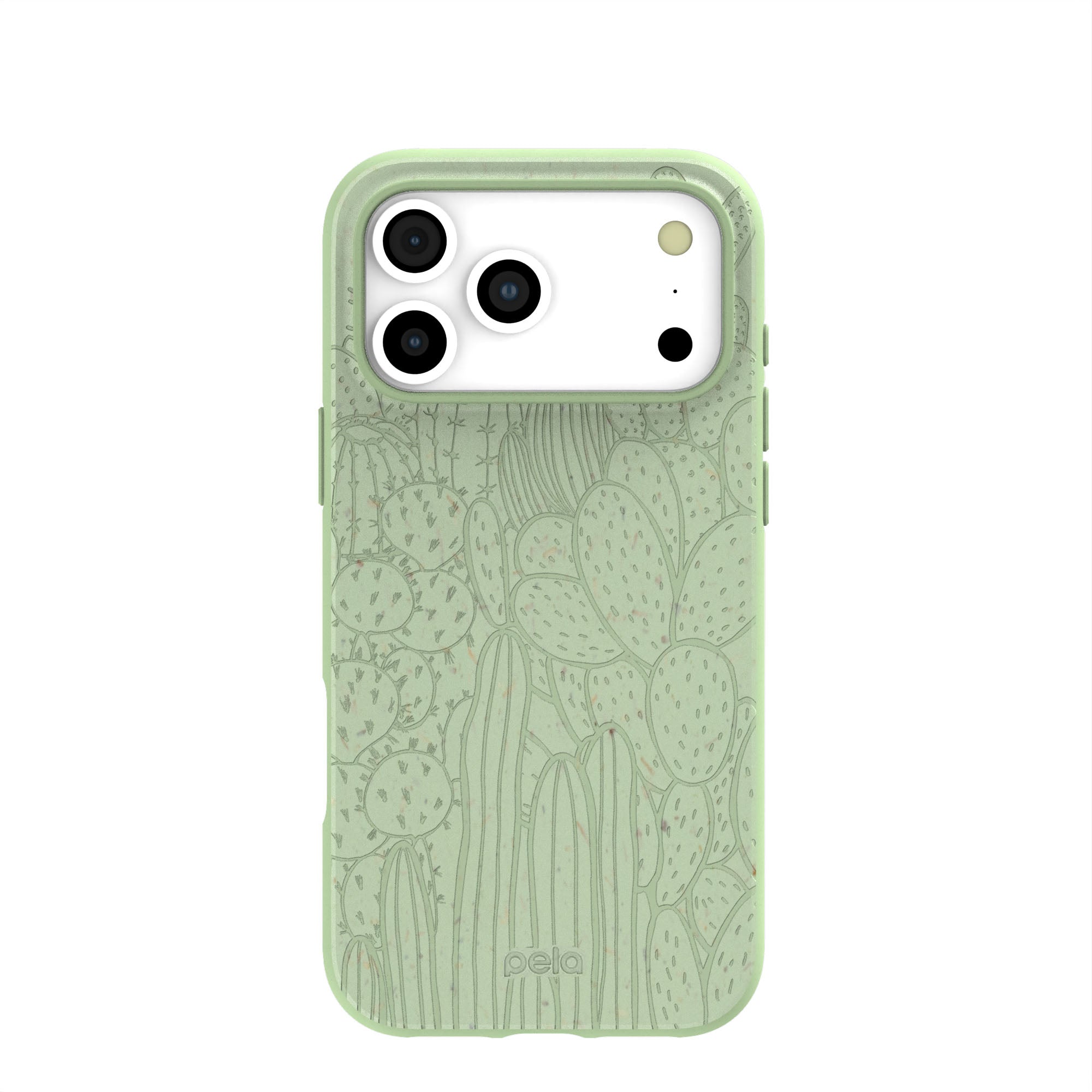 Sage Green Cacti iPhone 17 Pro Max Case | MagSafe Compatibility: With MagSafe Refurbished - Pela Case refurbished available on Cerqular