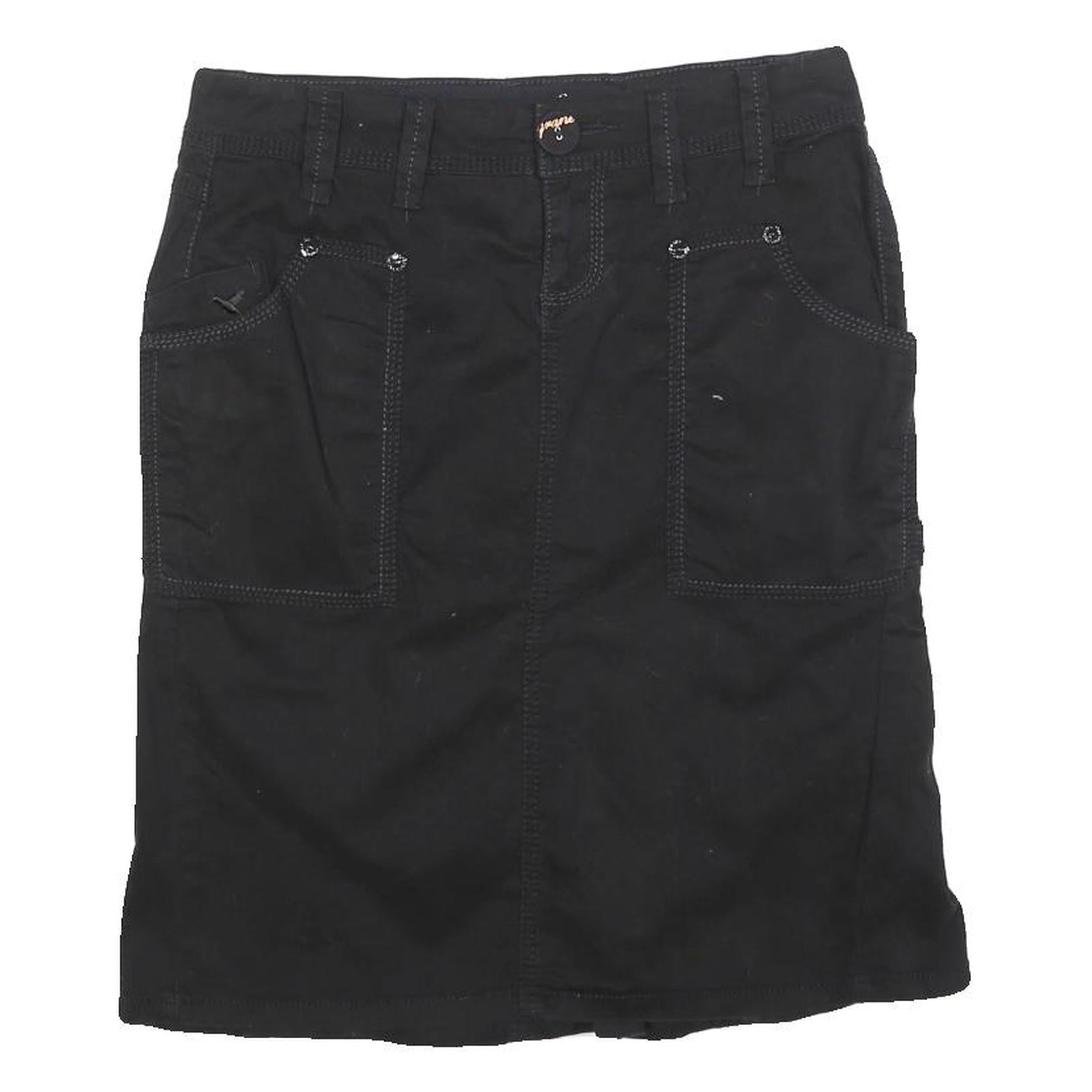 GRANE Womens Black Cotton Blend Mini Skirt Straight Pockets Zip Fastening M Refurbished - N/A refurbished available on Cerqular