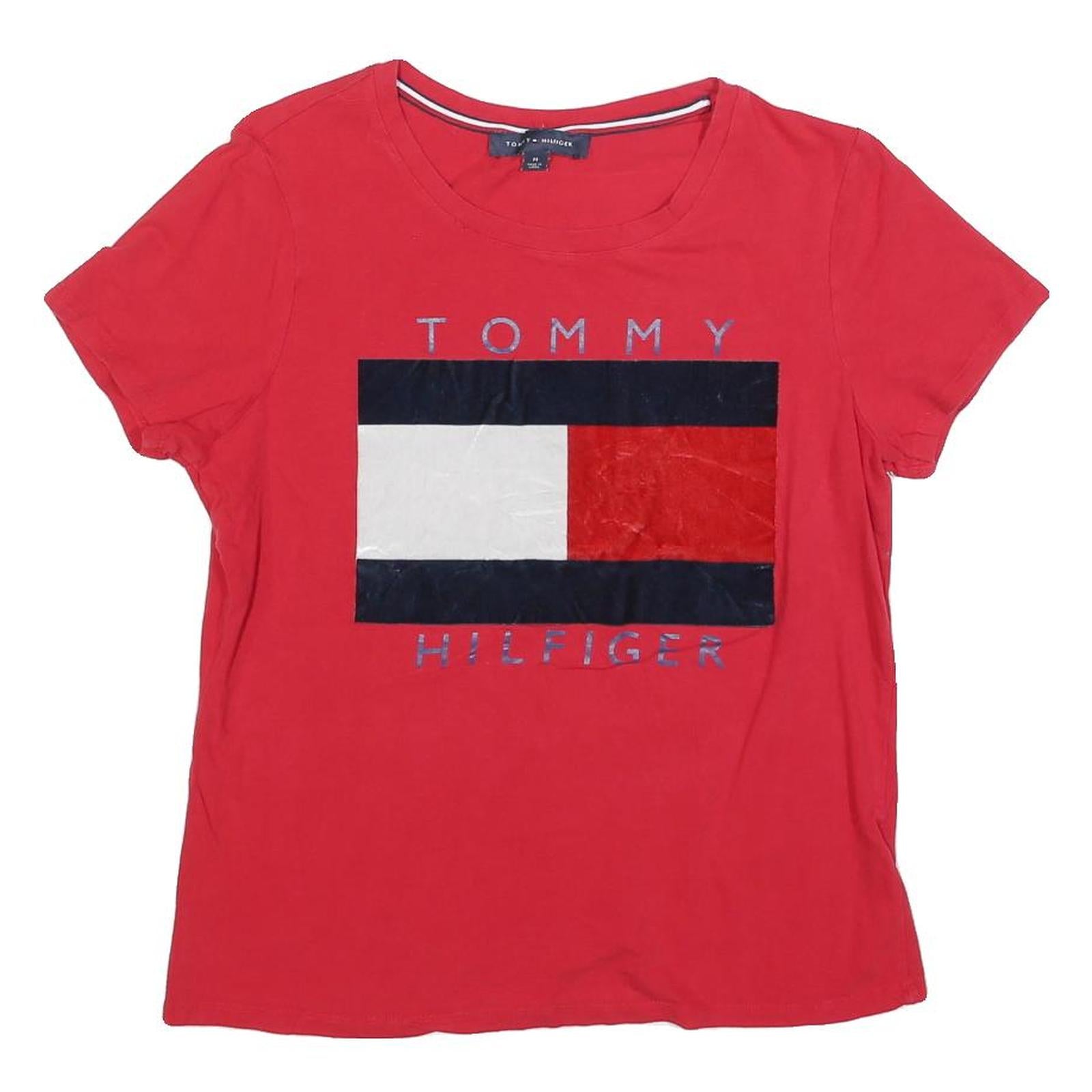Buy TOMMY HILFIGER Womens Red Cotton Blend Graphic T-Shirt M Short Sleeve Crew Neck Refurbished - $22.09 TOMMY HILFIGER Womens Red Cotton Blend Graphic T-Shirt M Short Sleeve Crew Neck Refurbished - N/A refurbished available on Cerqular