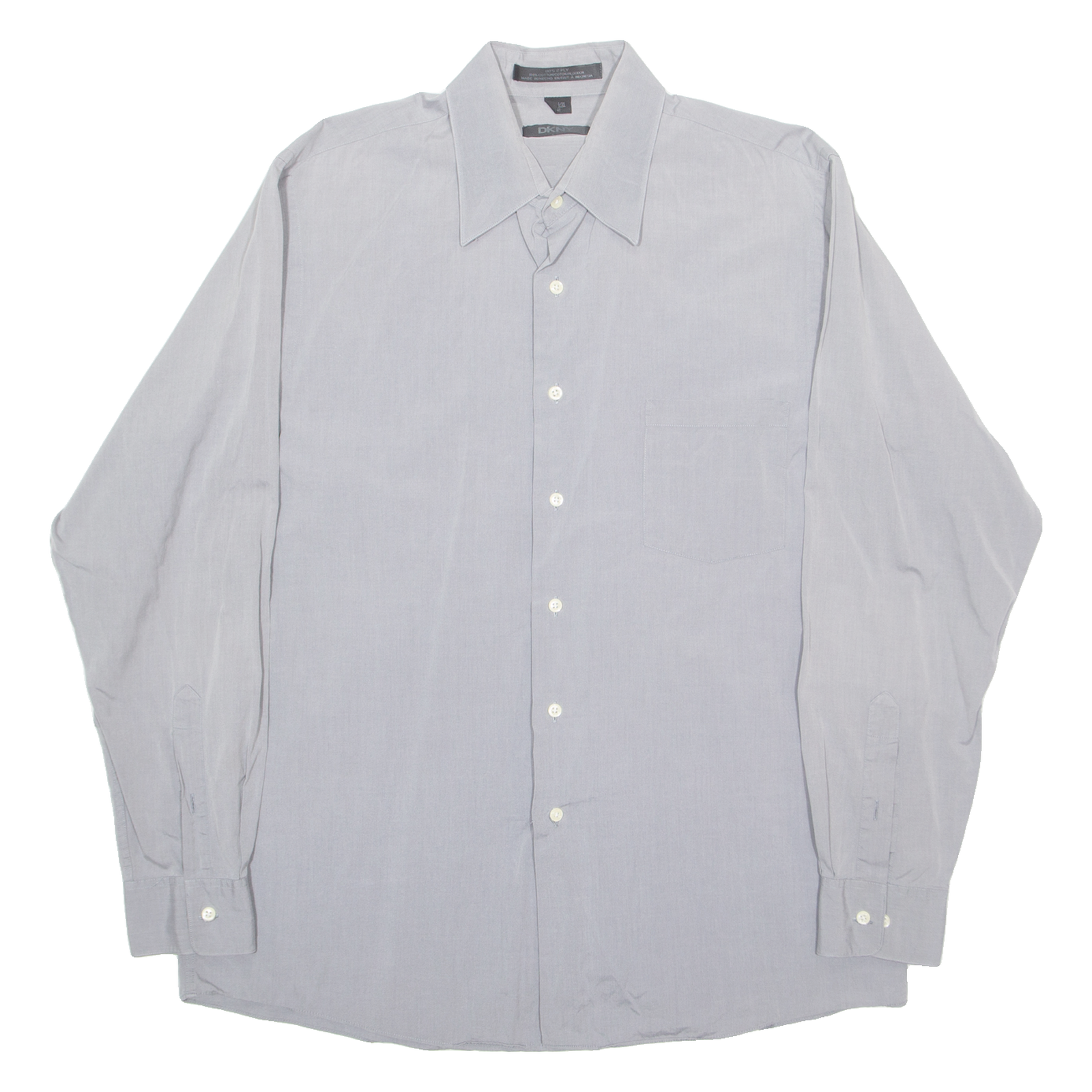 DKNY Mens Plain Shirt Grey Long Sleeve L Refurbished - N/A refurbished available on Cerqular