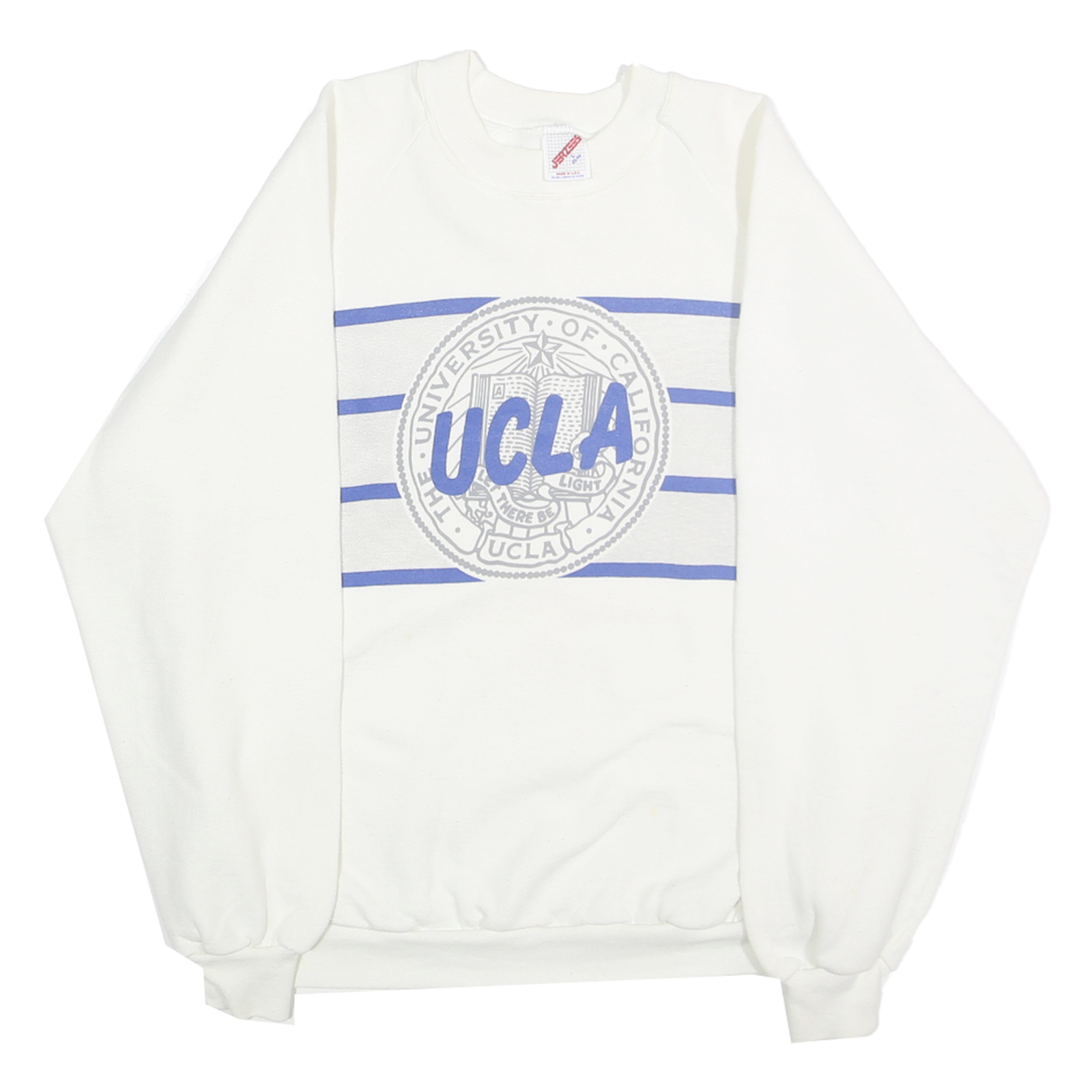 JERZEES Mens White UCLA Crew Neck L Cotton Blend Pullover Sweatshirt Refurbished - N/A refurbished available on Cerqular