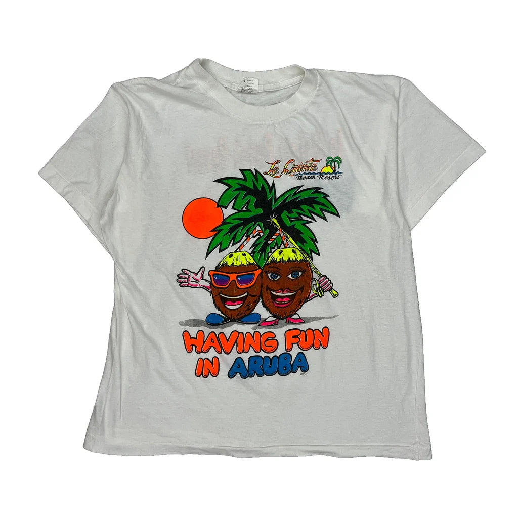 La Quinta Beach Resort Trade Wins Graphic T-Shirt - 2XL Multicoloured Cotton Refurbished - Thrifted (note: this is a term often used to describe second- refurbished available on Cerqular