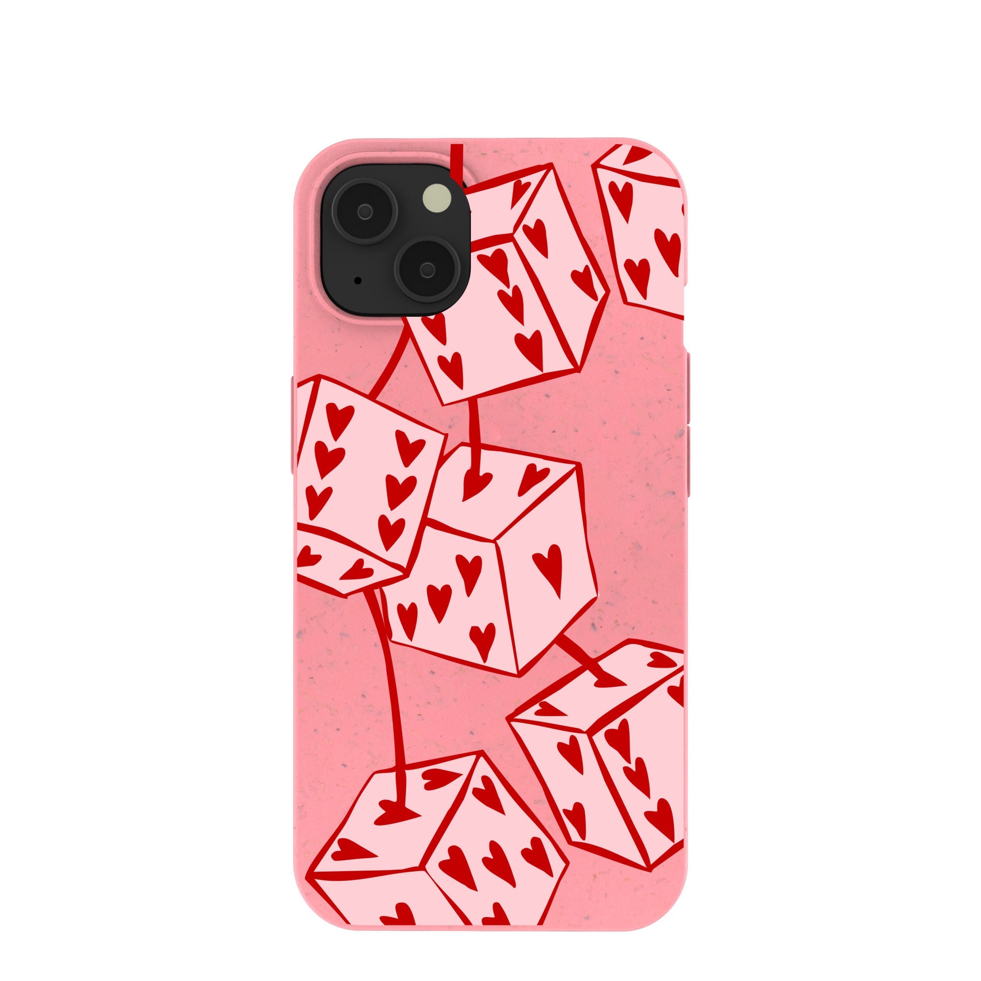 Bubblegum Pink Dicey Cherries iPhone 13 Case Refurbished - Pela Case refurbished available on Cerqular