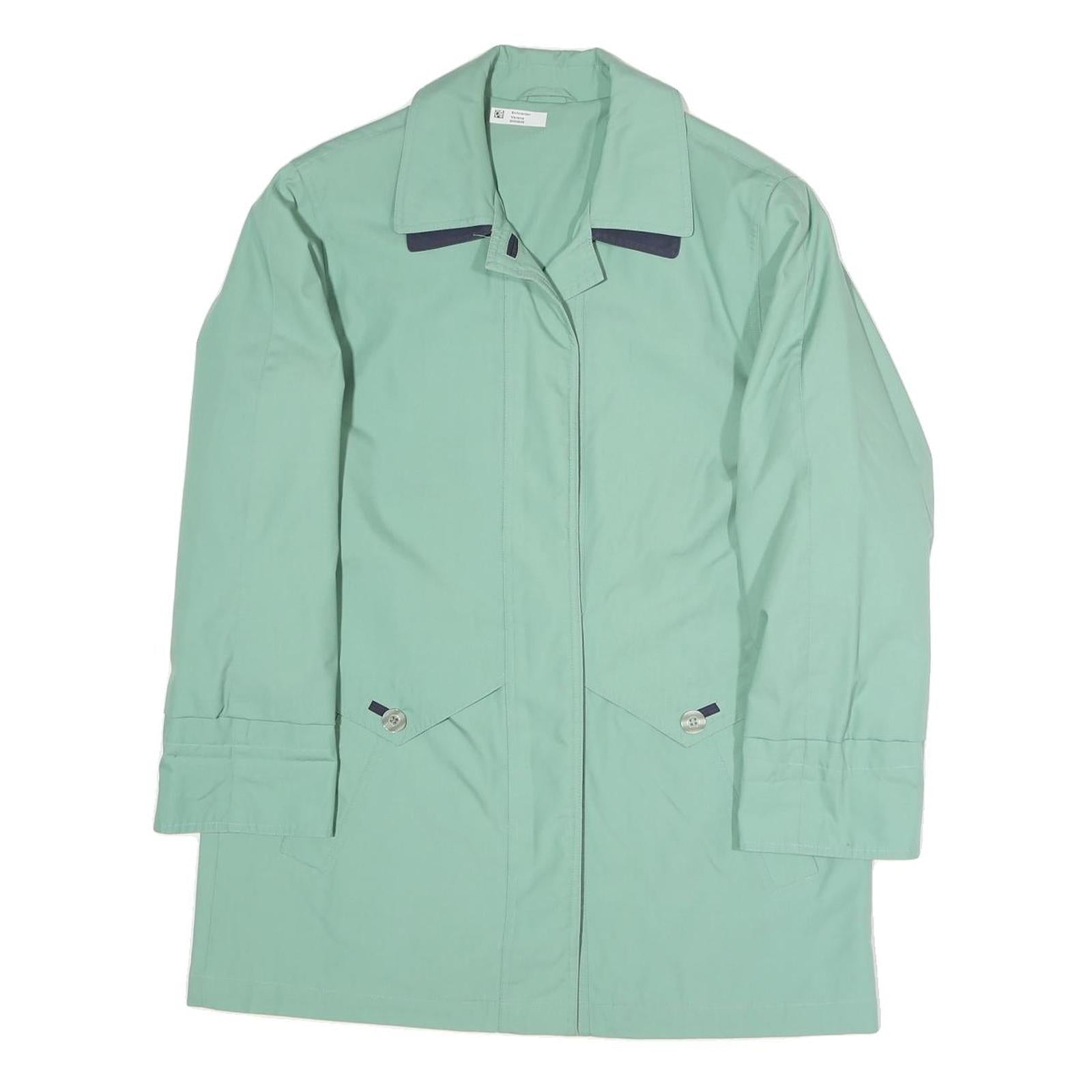 Womens Green Button Jacket UK 10 Polyester Blend Classic Light Outerwear Refurbished - N/A refurbished available on Cerqular