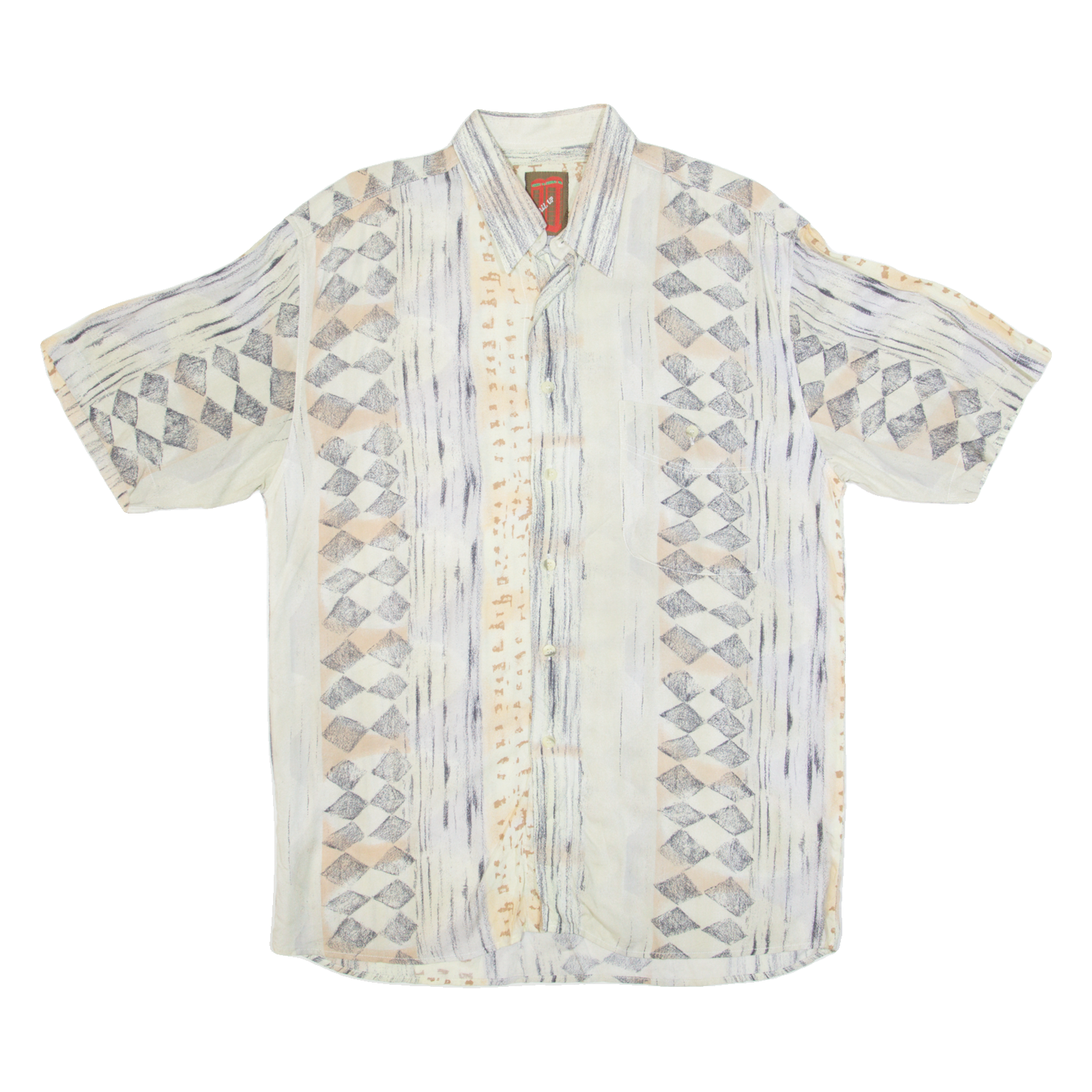 CALL UP Mens Shirt Beige 90s Striped M Refurbished - N/A refurbished available on Cerqular