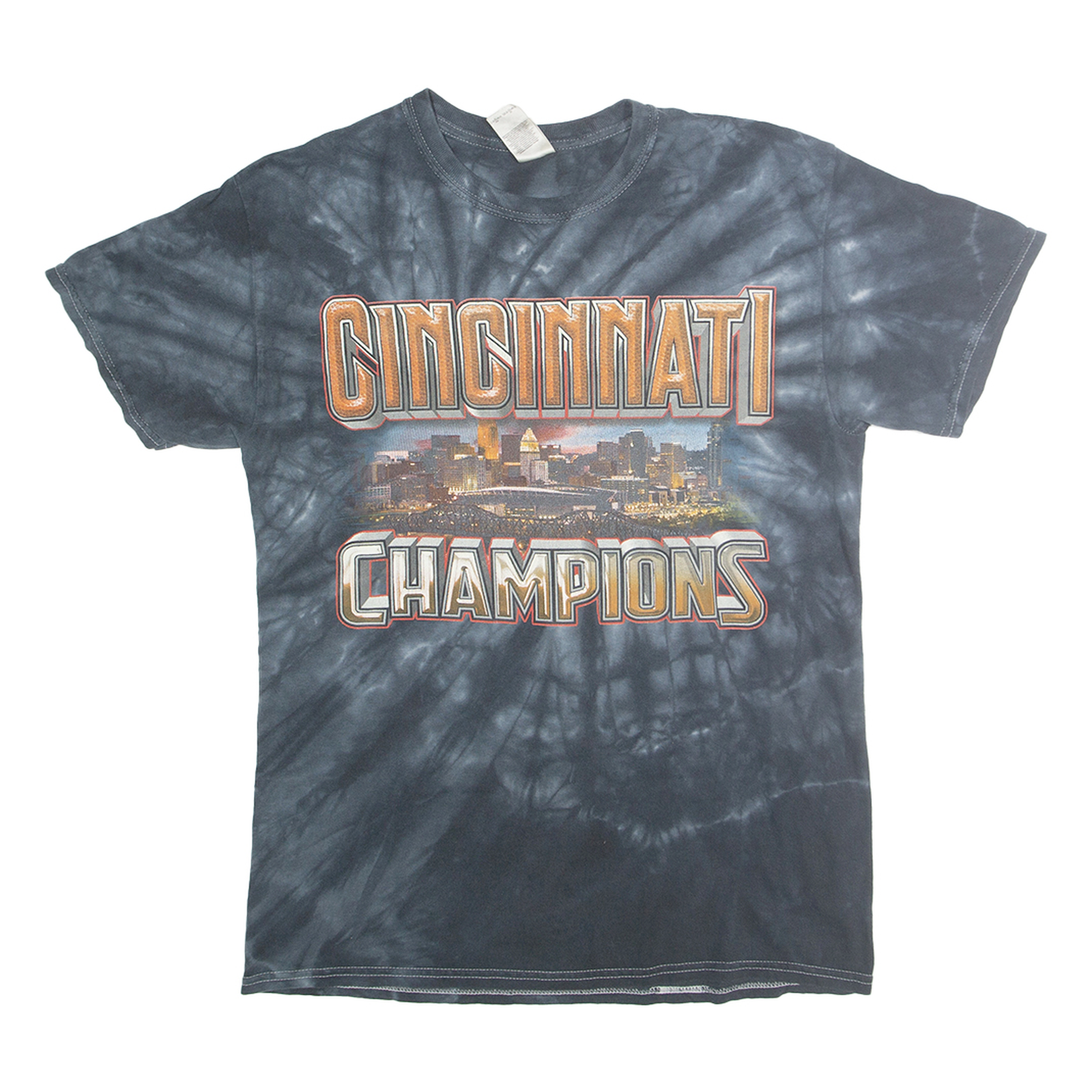 COLORTONE Mens Black Tie Dye Cincinnati Champions Graphic T-Shirt M Short Sleeve Refurbished - N/A refurbished available on Cerqular