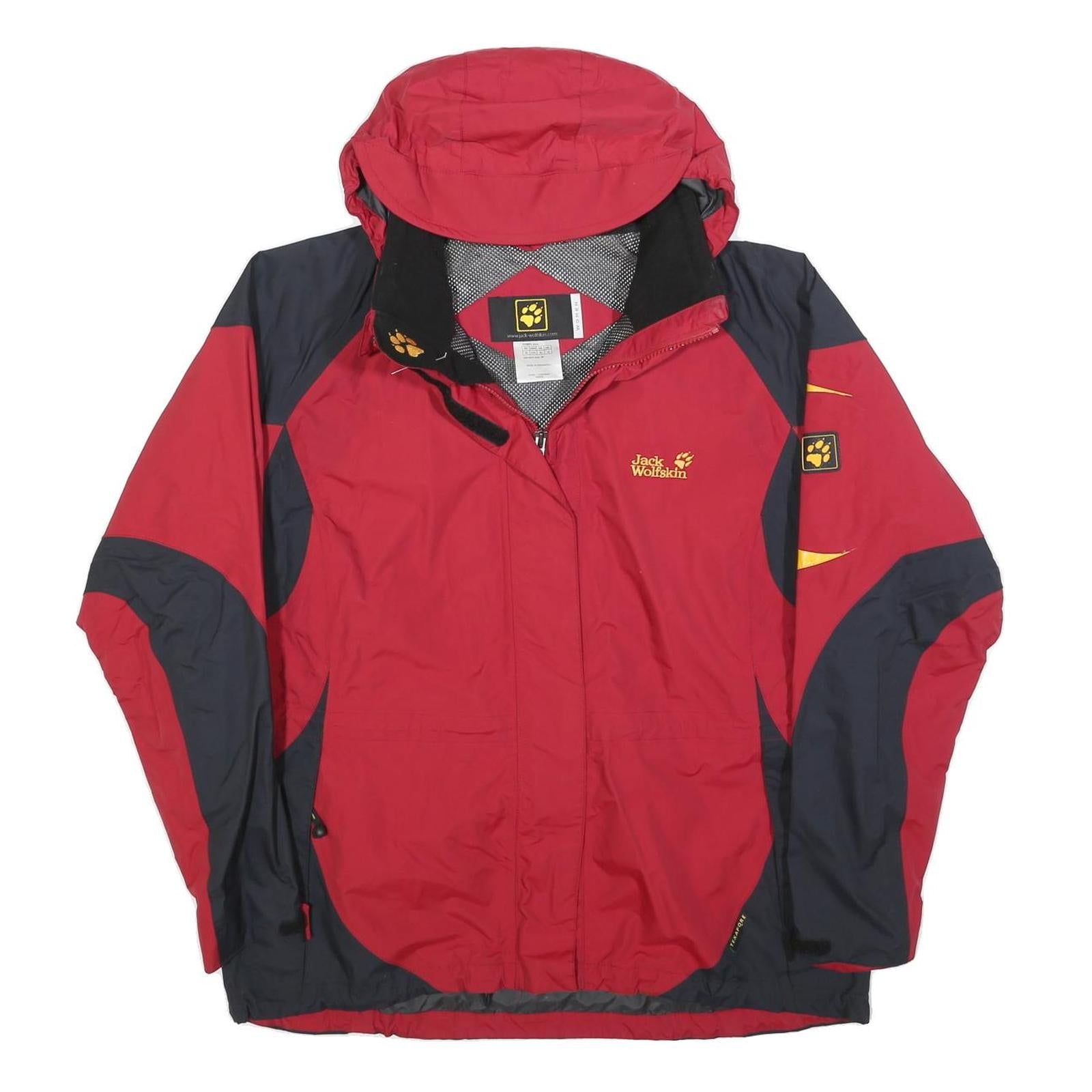 JACK WOLFSKIN Womens Red & Navy Outdoor Jacket UK 18 Polyester Blend Zip Refurbished - N/A refurbished available on Cerqular
