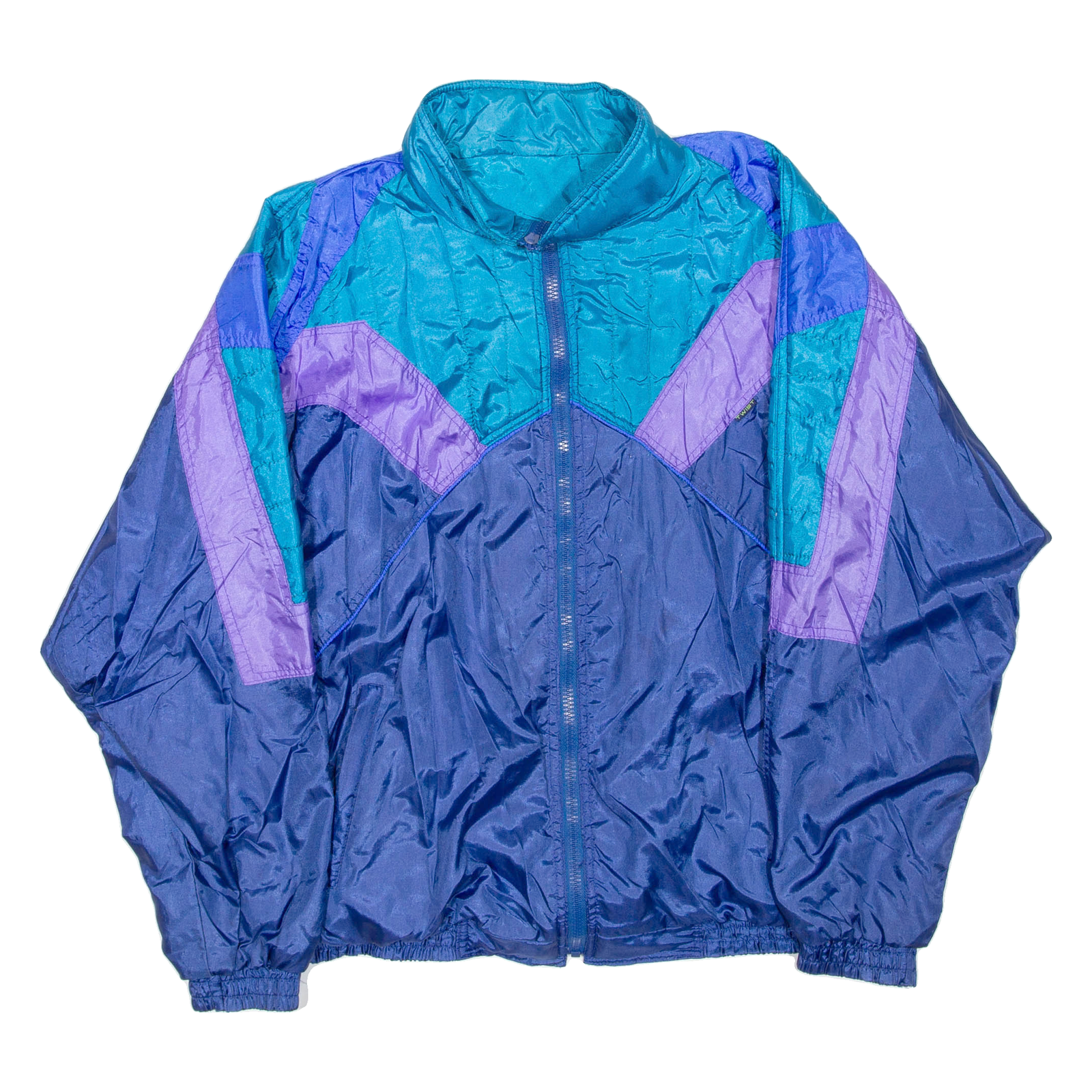 Womens Track Jacket Blue Colourblock L Refurbished - N/A refurbished available on Cerqular