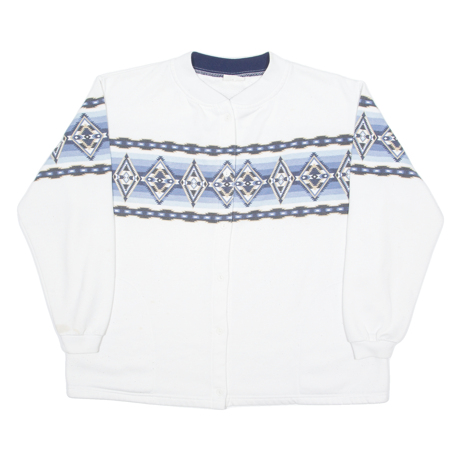 LDESIGNS Button Up Womens Sweatshirt White Crew Neck XL Refurbished - N/A refurbished available on Cerqular