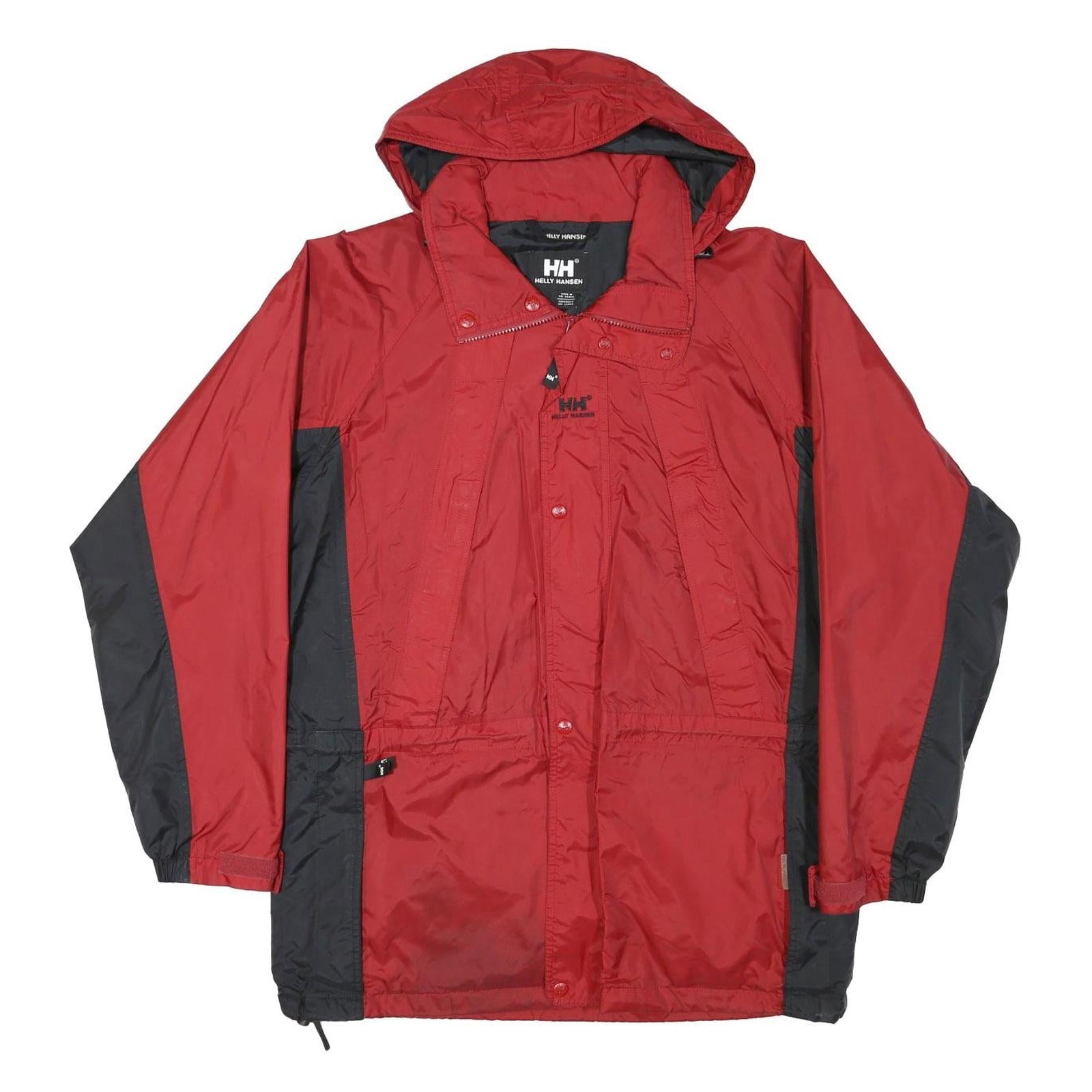 HELLY HANSEN Mens Red & Black Outdoor Zip Jacket M Polyester Blend Hooded Refurbished - N/A refurbished available on Cerqular