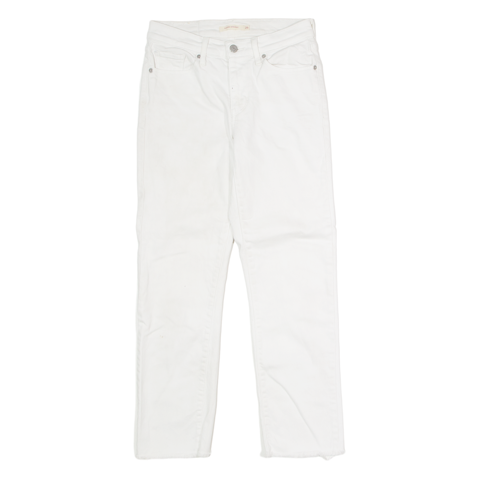 LEVI'S Womens Jeans White Classic Straight W26 L26 Refurbished - N/A refurbished available on Cerqular