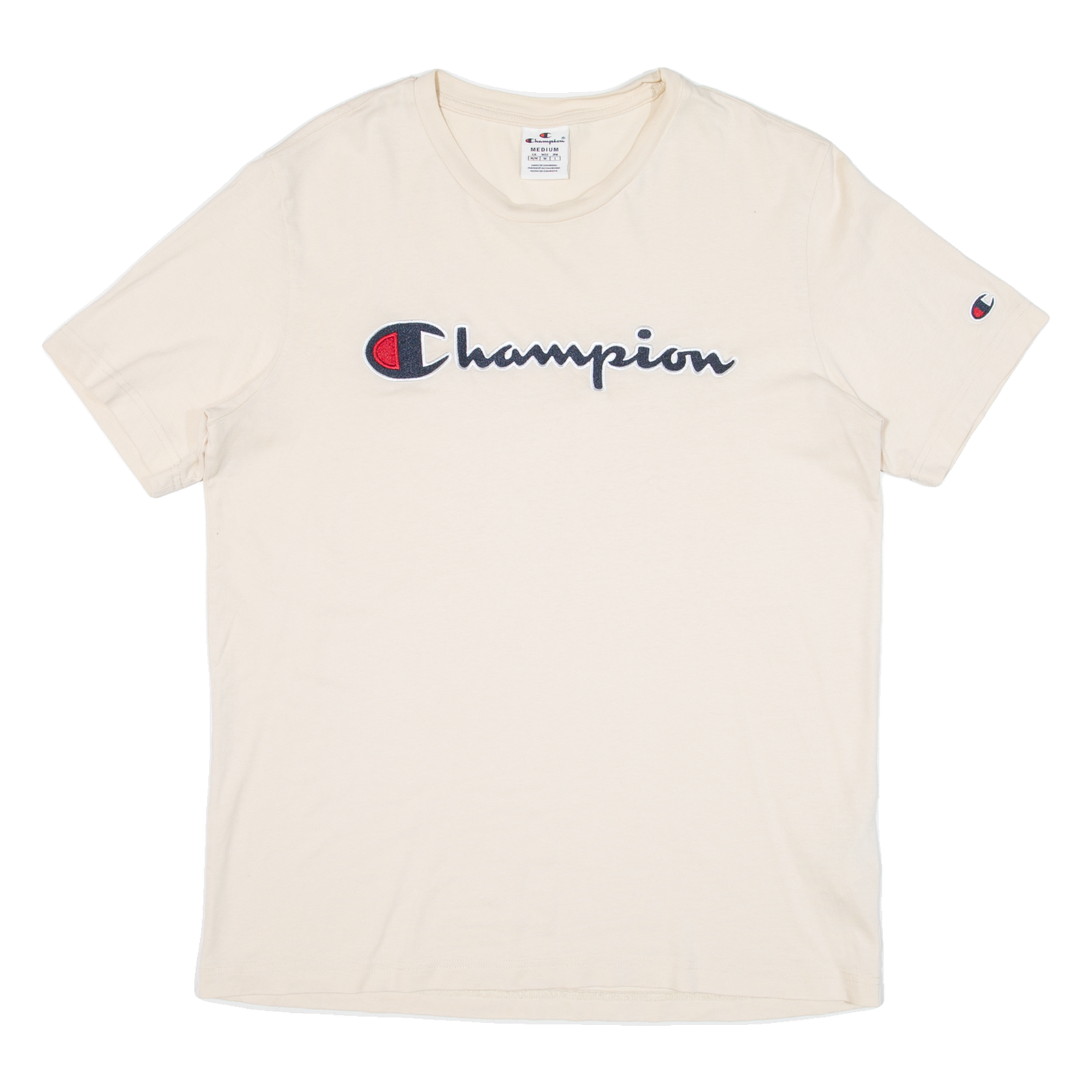 CHAMPION Mens T-Shirt Cream M Refurbished - N/A refurbished available on Cerqular