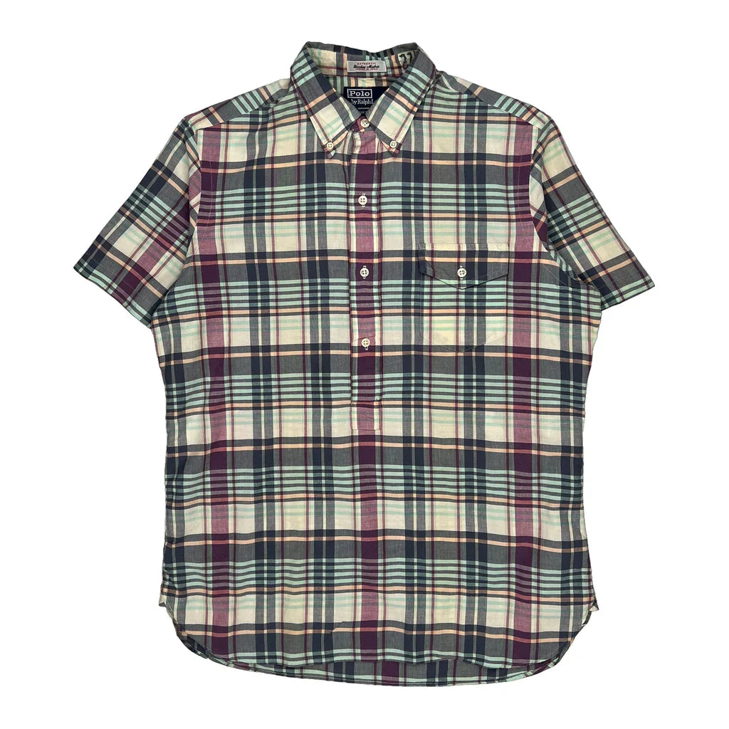 Buy Polo By Ralph Lauren Checked Short Sleeve Shirt - Medium Multicoloured Cotton Refurbished - $36.17 Polo By Ralph Lauren Checked Short Sleeve Shirt - Medium Multicoloured Cotton Refurbished - Thrifted (note: this is a term often used to describe second- refurbished available on Cerqular