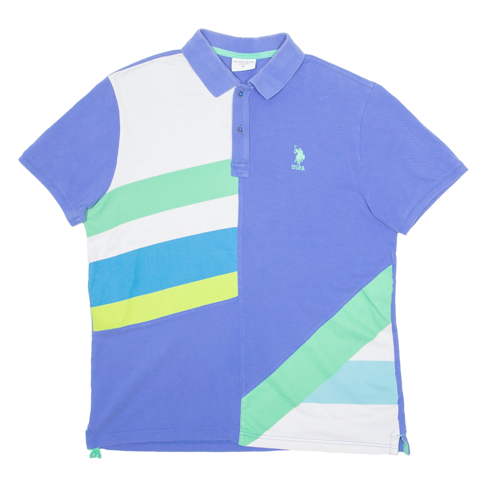 U.S. POLO ASSN. Colourblock Mens Polo Shirt Purple M Refurbished - N/A refurbished available on Cerqular