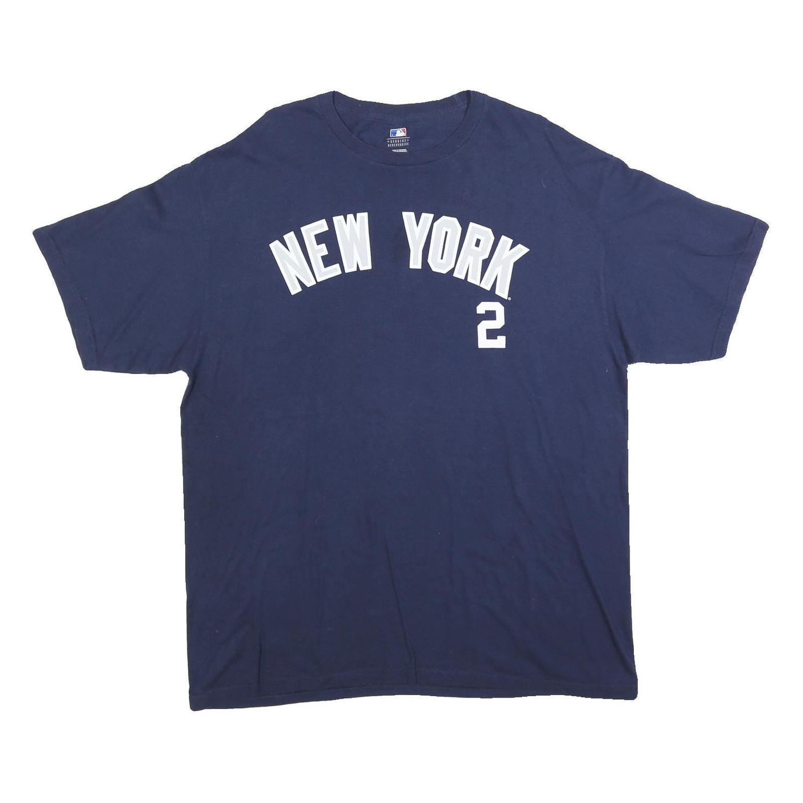 MLB Mens Navy Blue New York Jeter Graphic T-Shirt XL Crew Neck Short Sleeve Refurbished - N/A refurbished available on Cerqular