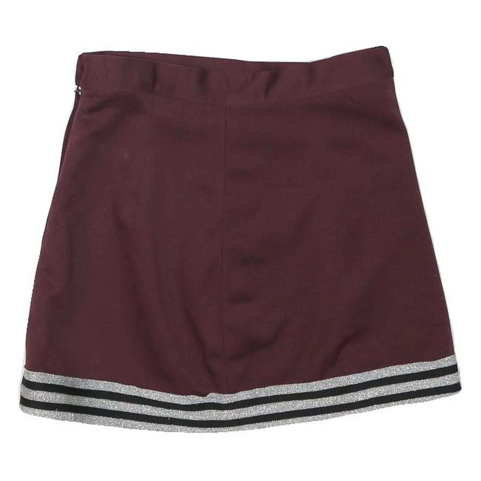 Womens Maroon Mini Skirt Polyester Blend Plain Size M Adjustable Waistband Refurbished - N/A refurbished available on Cerqular