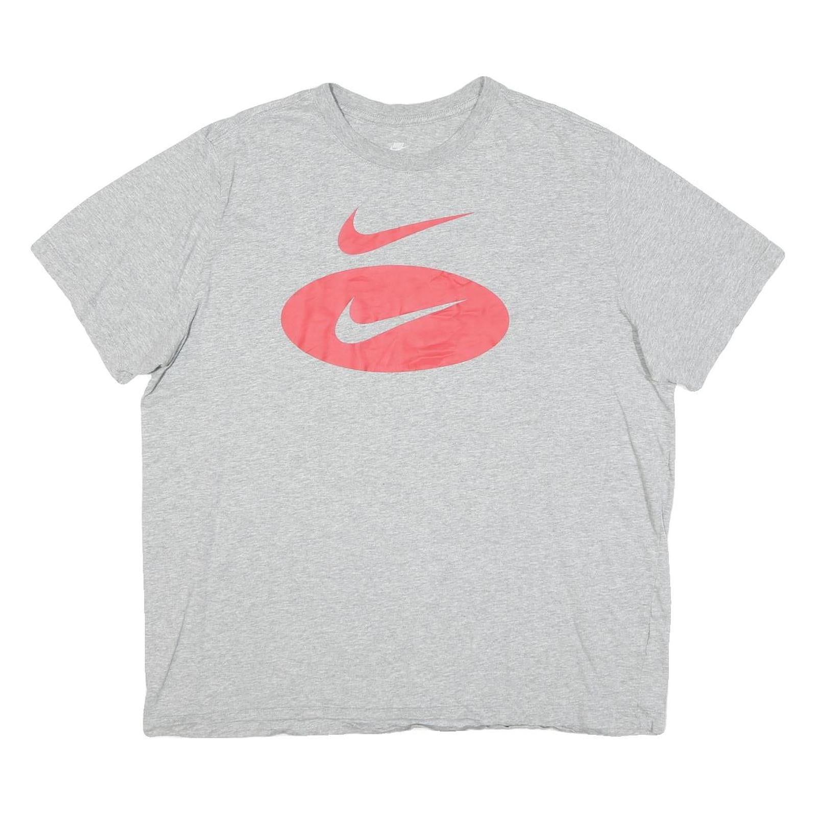 NIKE Mens Grey Red Graphic T-Shirt XL Short Sleeve Crew Neck Cotton Blend Refurbished - N/A refurbished available on Cerqular