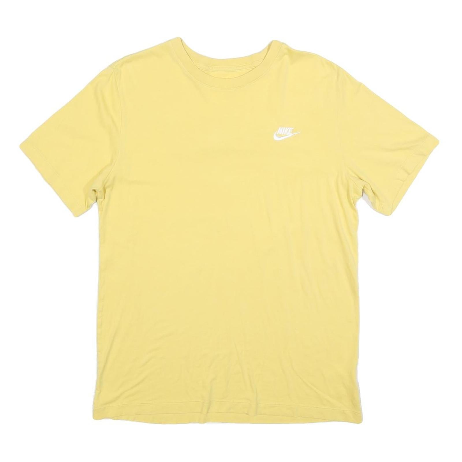 NIKE Mens Yellow Crew Neck Short Sleeve T-Shirt M Cotton Blend Casual Sportswear Refurbished - N/A refurbished available on Cerqular