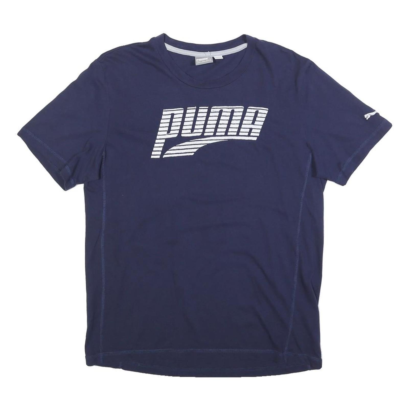 PUMA Mens Blue Graphic T-Shirt M Short Sleeve Crew Neck Logo Print Refurbished - N/A refurbished available on Cerqular