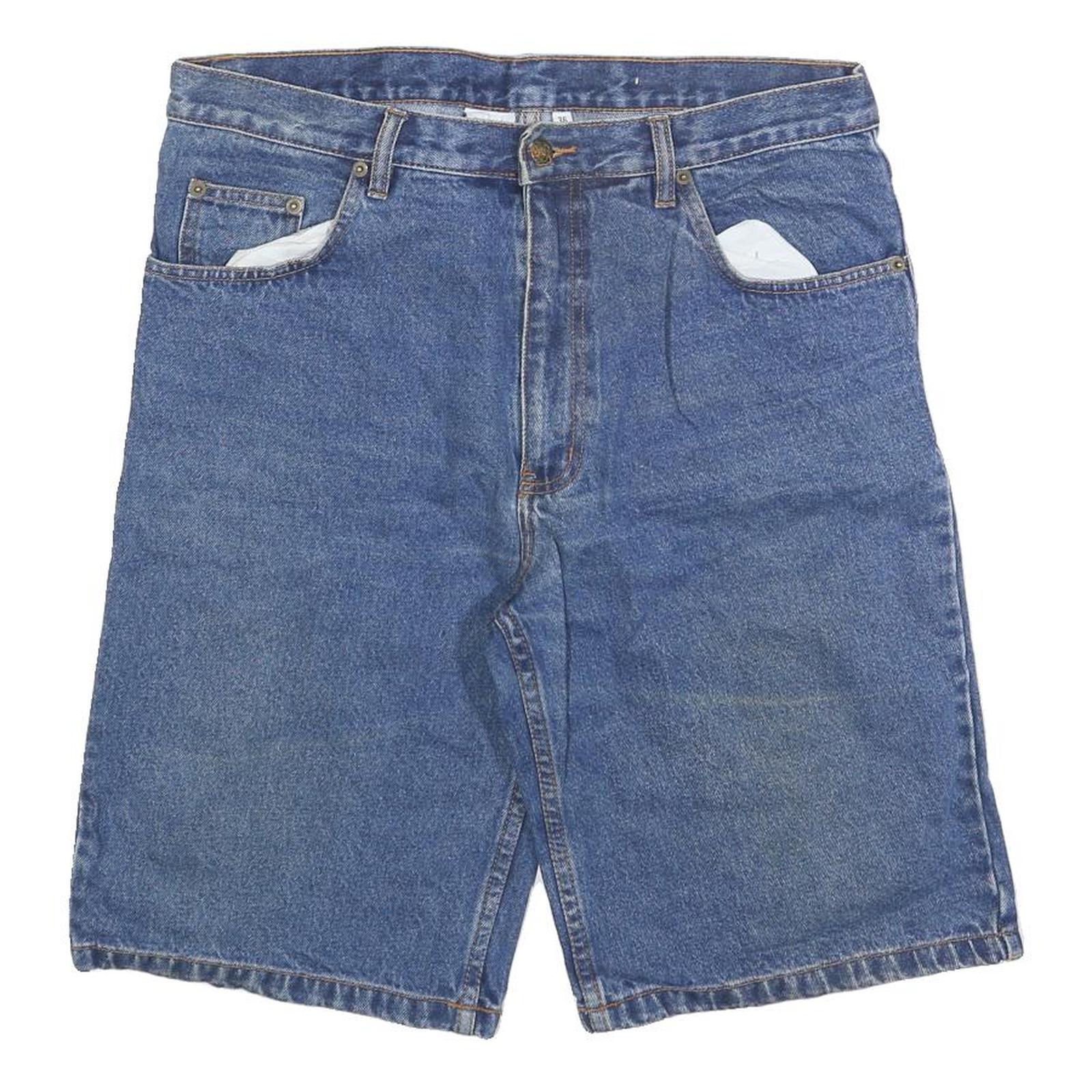 Mens Blue Denim Casual Shorts M W33 Cotton Blend Classic Fit Pockets Refurbished - N/A refurbished available on Cerqular