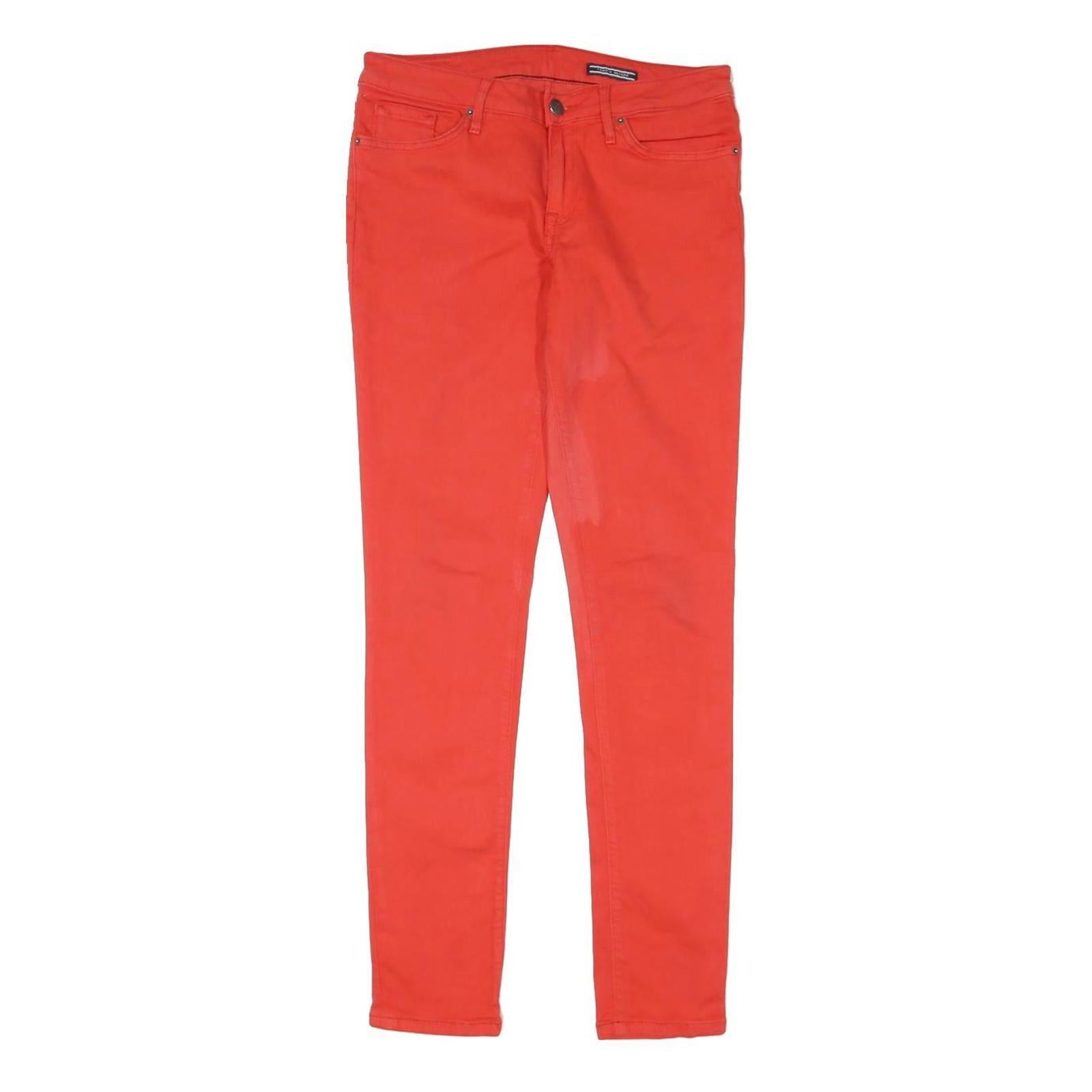 TOMMY HILFIGER Womens Red Regular Fit Skinny Denim Jeans Cotton Blend W30 L29 Refurbished - N/A refurbished available on Cerqular