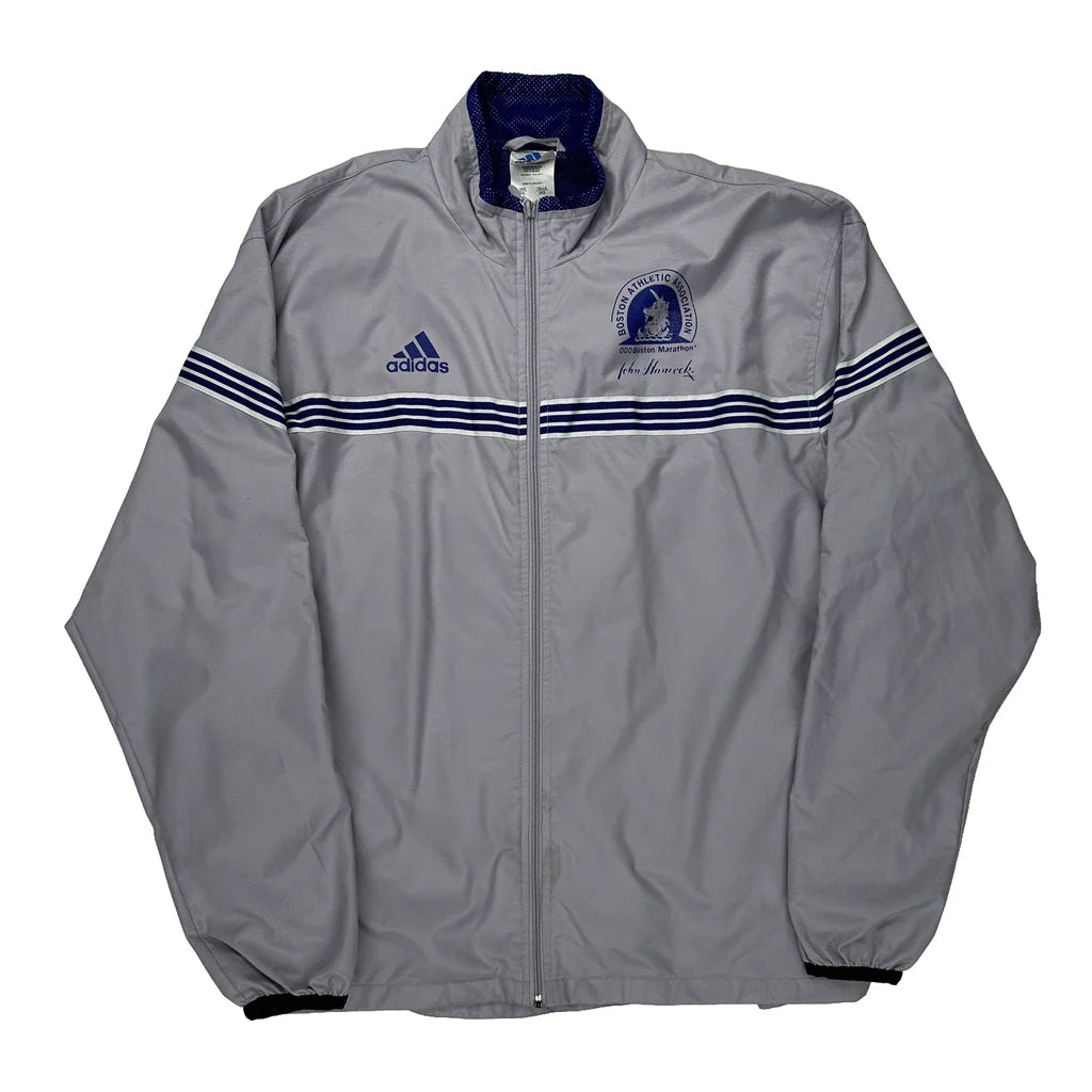 Buy Boston Marathon Adidas Track Jacket - 2XL Grey Polyester Refurbished - $50.91 Boston Marathon Adidas Track Jacket - 2XL Grey Polyester Refurbished - Thrifted (note: this is a term often used to describe second- refurbished available on Cerqular