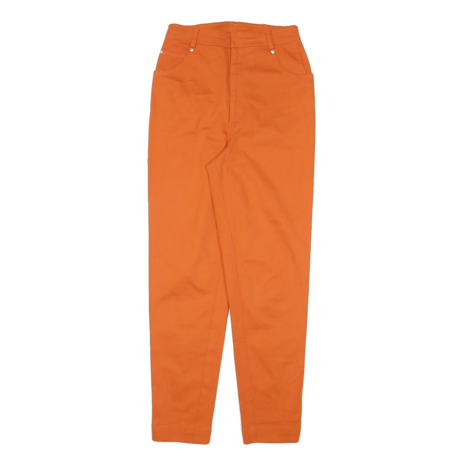 COMPANY Womens Cotton Blend Orange Slim Trousers W24 L27 Zip Pockets Stylish Refurbished - N/A refurbished available on Cerqular