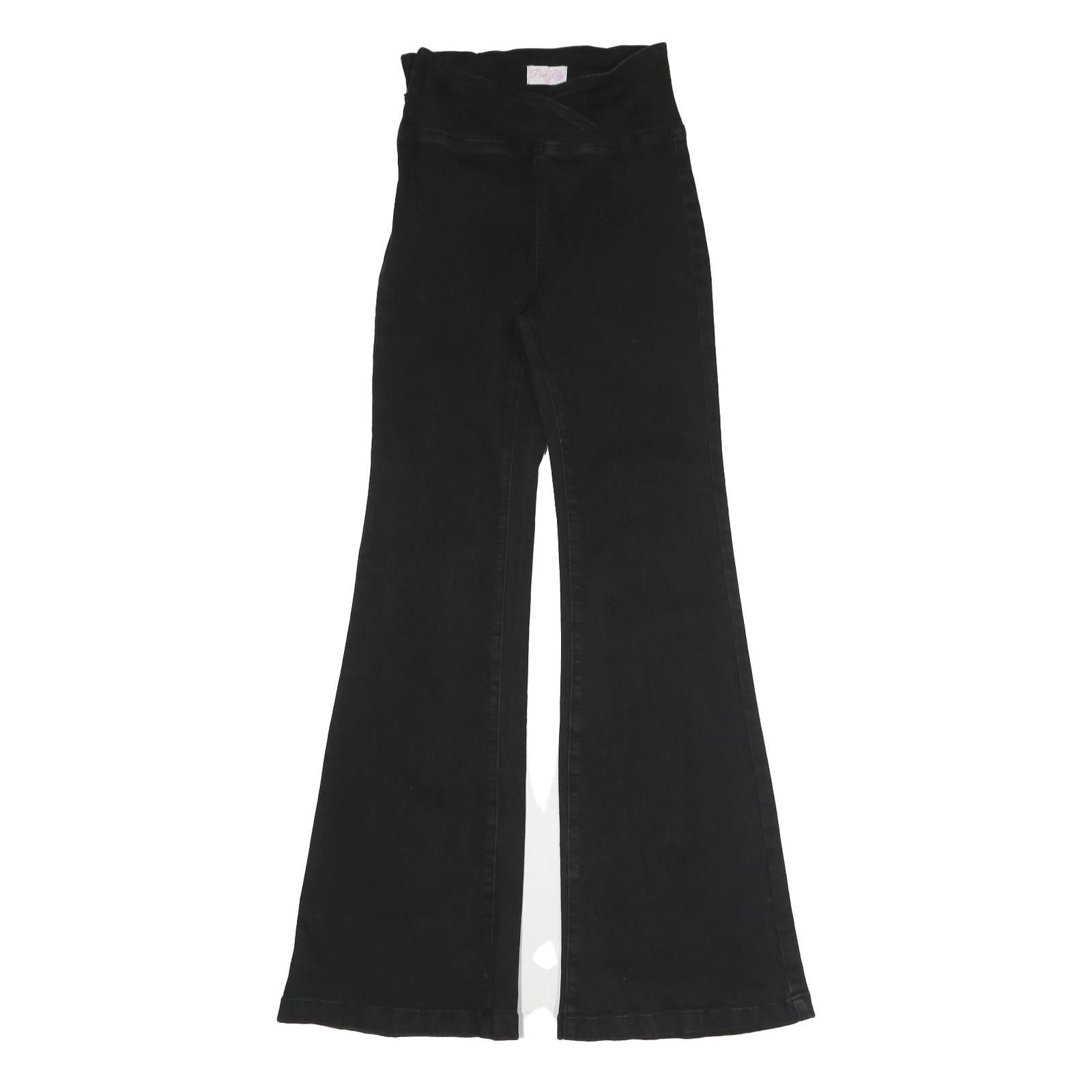 PINK LILY Womens Black Regular Flared Denim Woven Cotton Blend W26 L31 Button Refurbished - N/A refurbished available on Cerqular