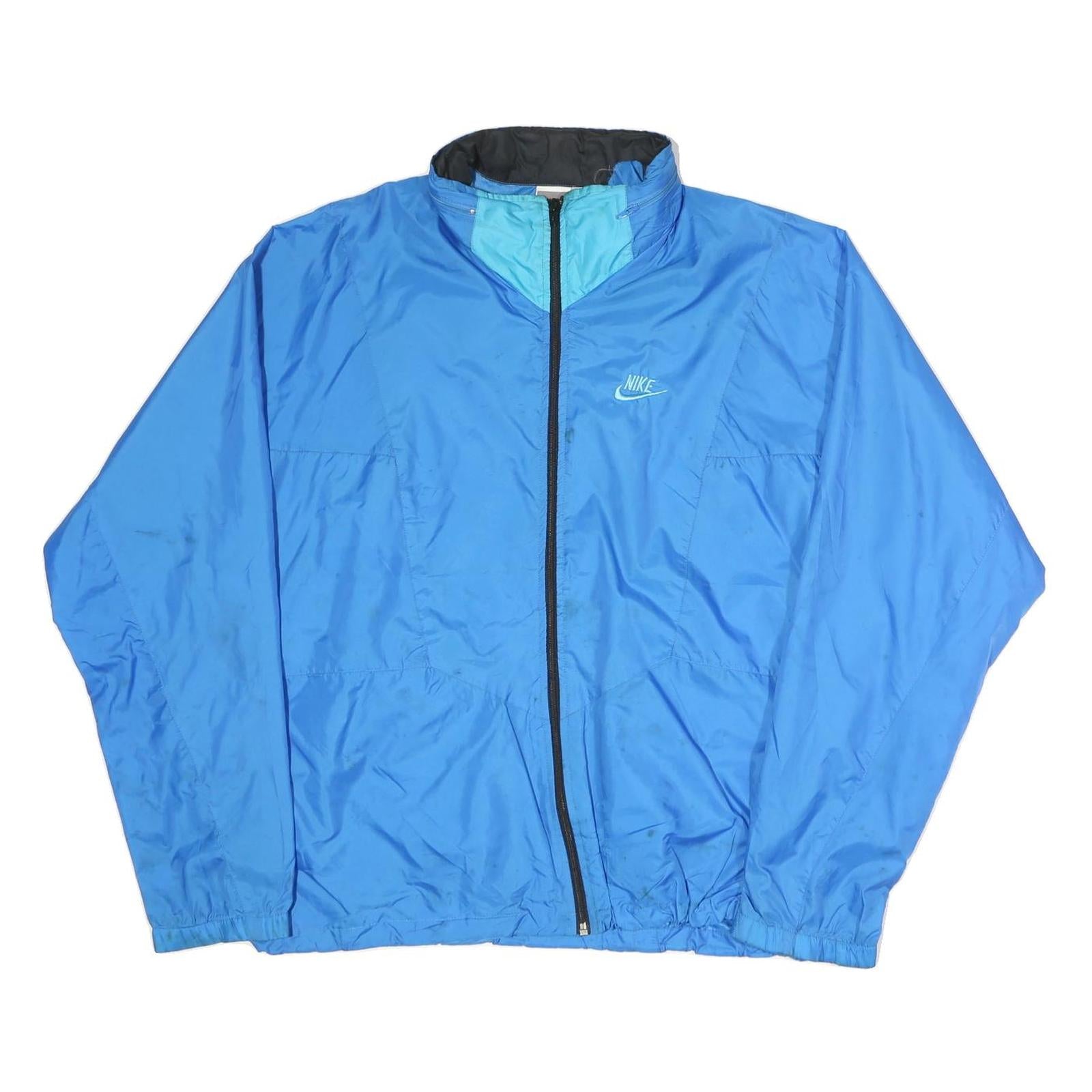 NIKE Mens Blue Zip Jacket M Polyester Plain Lightweight Sportswear Refurbished - N/A refurbished available on Cerqular