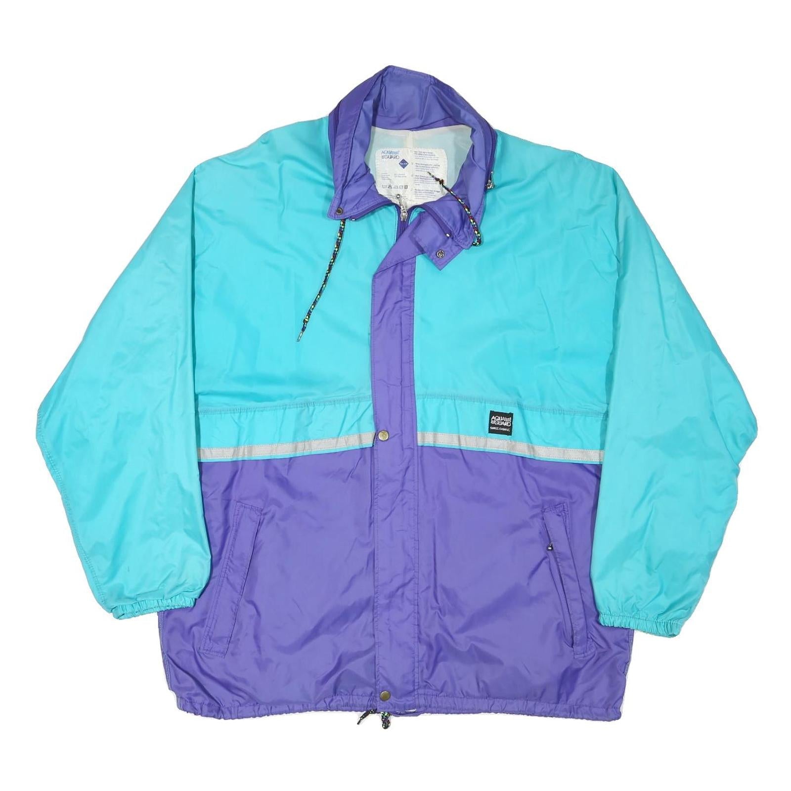 AQUA GUARD Mens Turquoise & Purple Outdoor Jacket XL Polyester Blend Colourblock Refurbished - N/A refurbished available on Cerqular