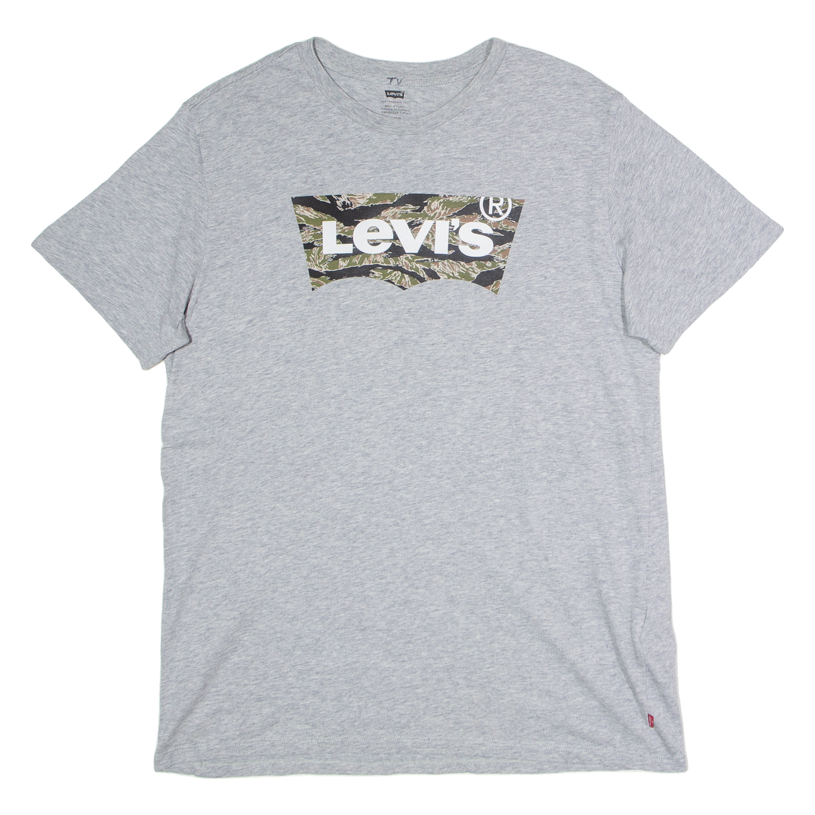 LEVI'S Mens T-Shirt Grey Crew Neck L Refurbished - N/A refurbished available on Cerqular