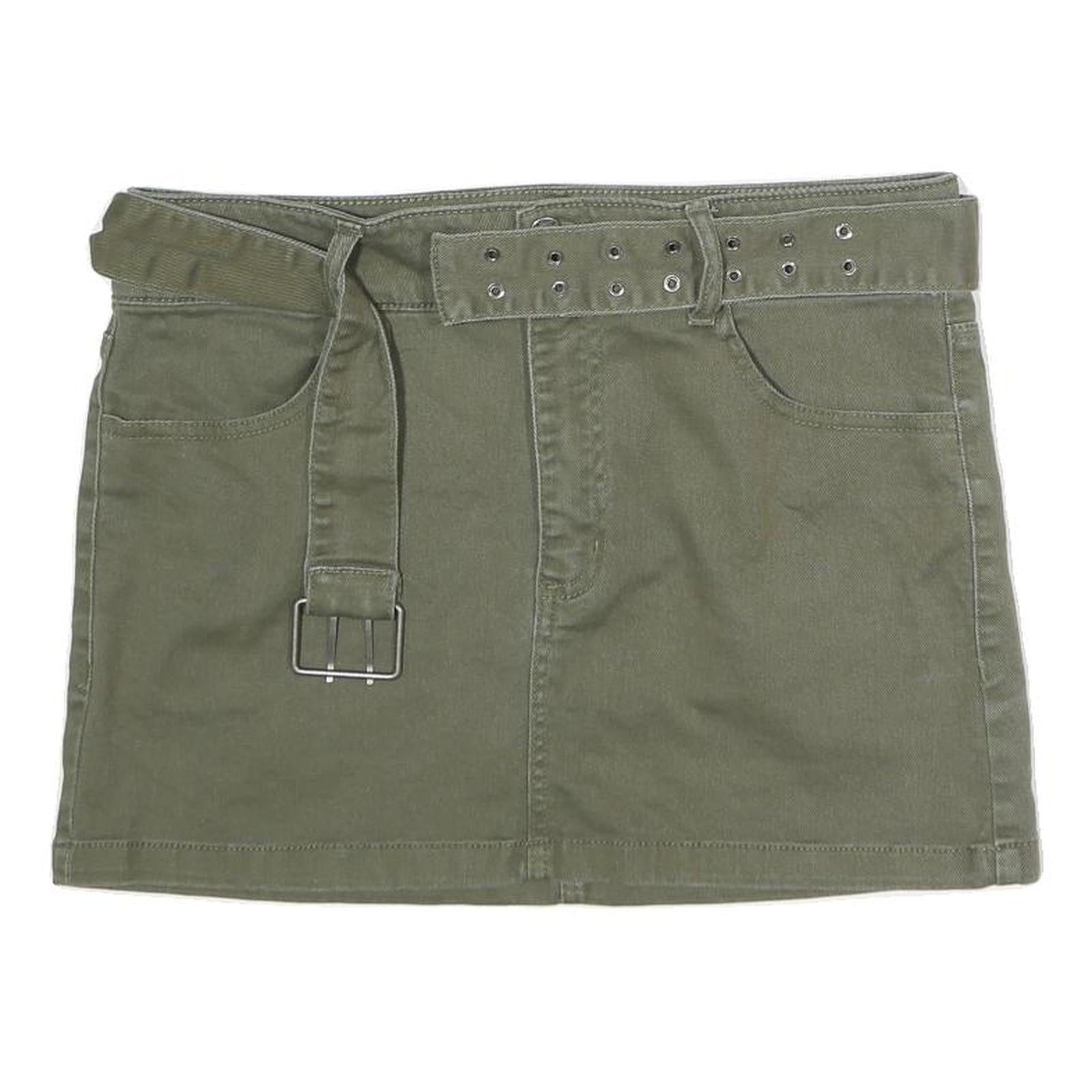RSQ Womens Green Cotton Blend Mini Skirt Belted Casual Stretch M Refurbished - N/A refurbished available on Cerqular