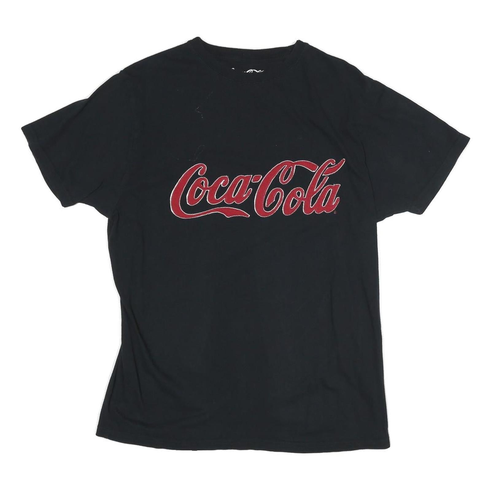 COCA COLA Mens Black Graphic T-Shirt M Short Sleeve Crew Neck Logo Print Refurbished - N/A refurbished available on Cerqular