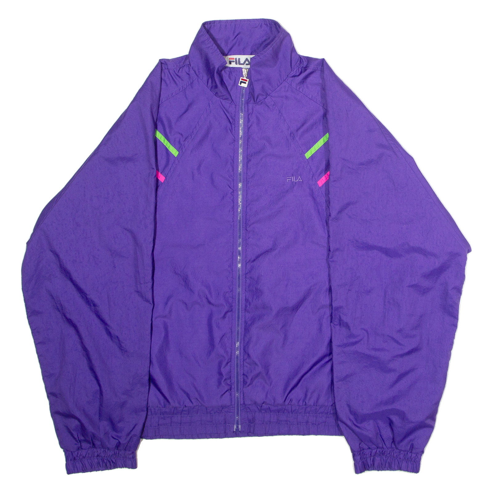 FILA Womens Shell Jacket Purple Nylon 90s Striped UK 18 Refurbished - N/A refurbished available on Cerqular