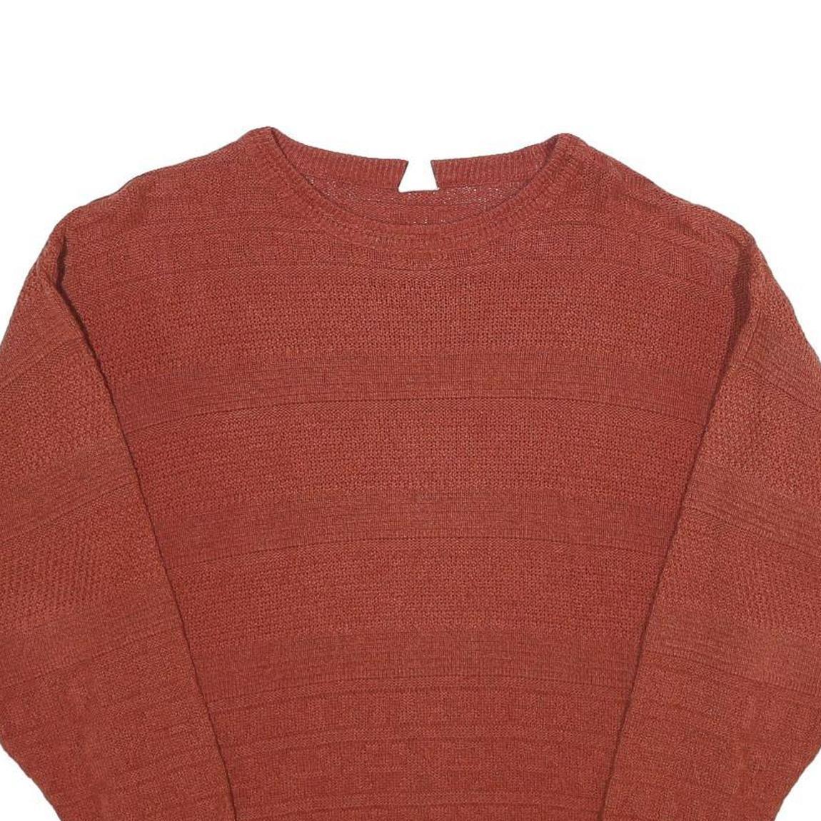 Mens Rust Patterned Cotton Blend Jumper Crew Neck Waffle Knit S Casualwear Refurbished - N/A refurbished available on Cerqular