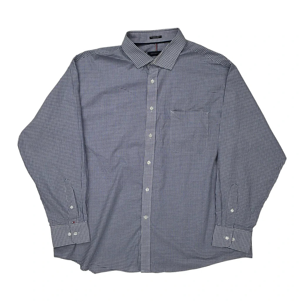 Tommy Hilfiger Checked Shirt - 2XL White Cotton Refurbished - Thrifted (note: this is a term often used to describe second- refurbished available on Cerqular