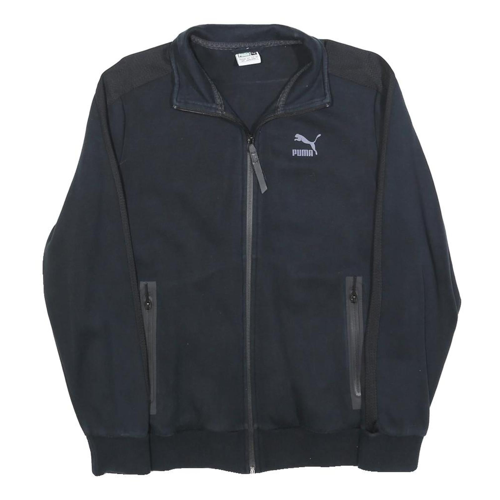 PUMA Mens Black Zip Jacket S Cotton Blend Plain Sportswear Casual Tracksuit Refurbished - N/A refurbished available on Cerqular