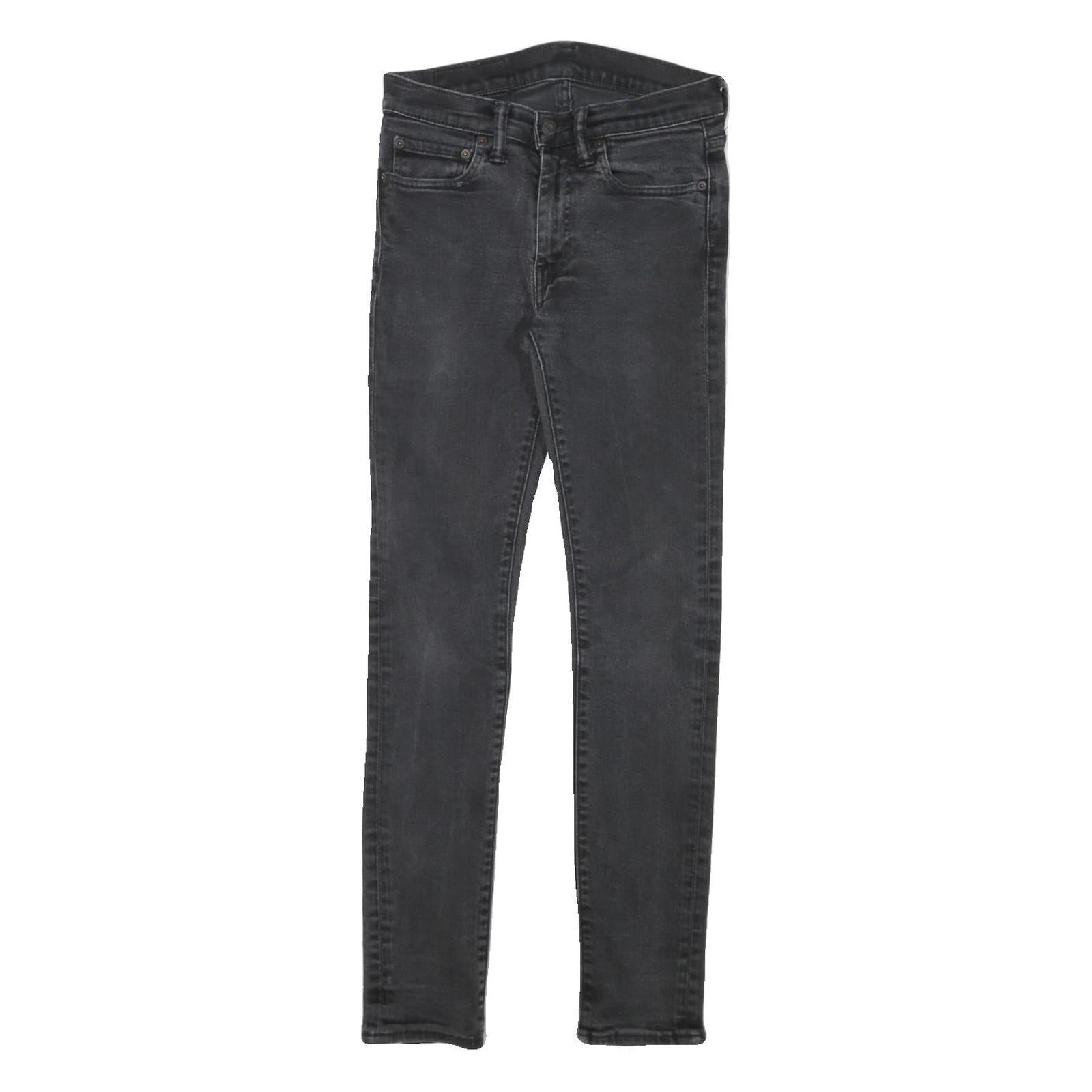 LEVI'S Mens Slim Black Denim Jeans W26 L29 Cotton Blend Zip Pockets Refurbished - N/A refurbished available on Cerqular