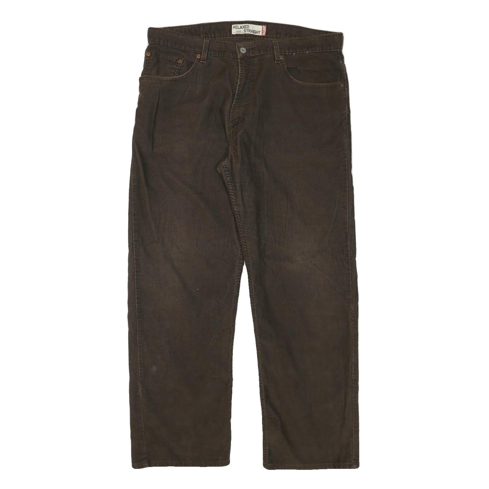 LEVI'S Mens Cotton Blend Brown Regular Straight Trousers W38 L31 Casual Zip Refurbished - N/A refurbished available on Cerqular